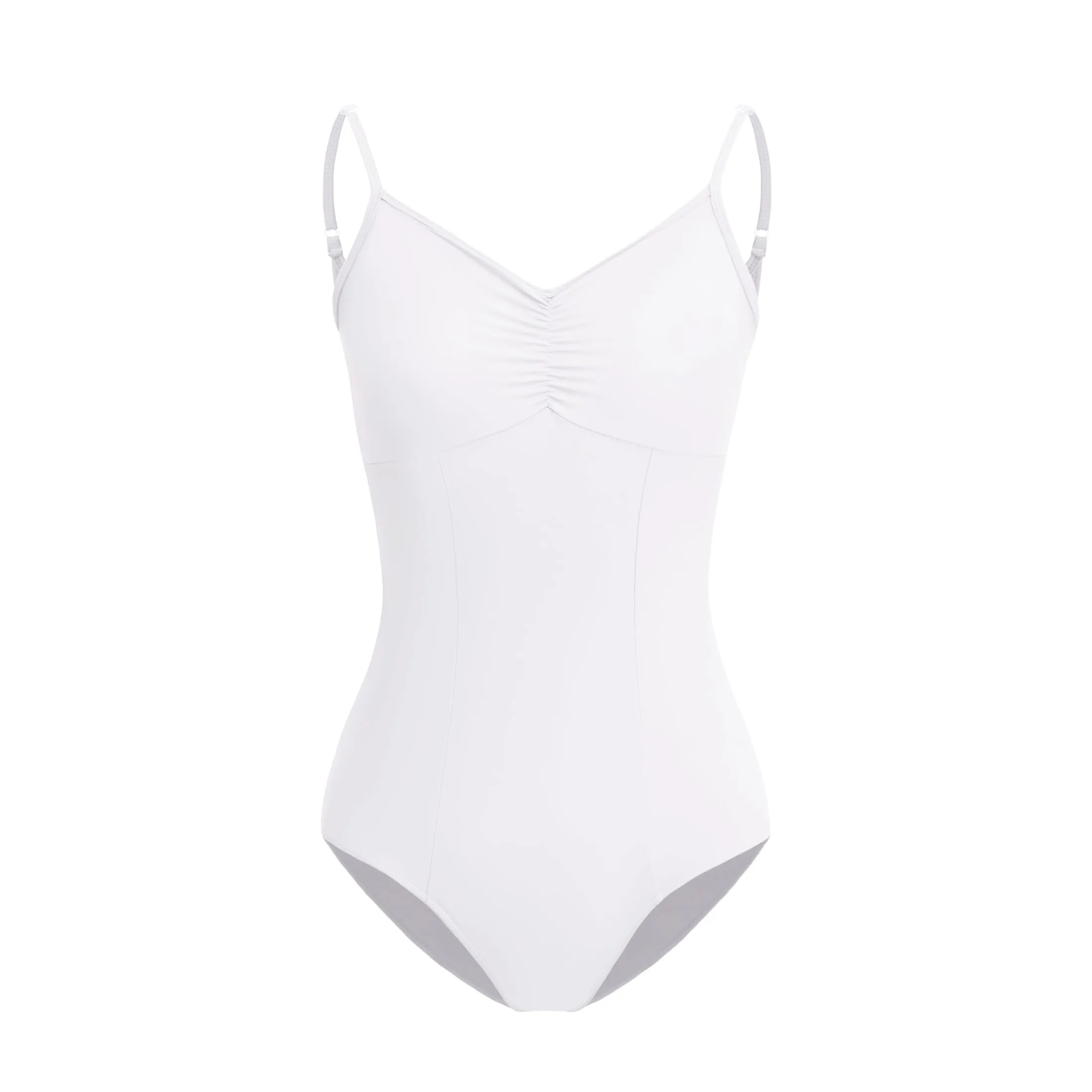 ZYXWVU Body Danza Classica Donna con Spalline Regolabili, C20, Bianco, XL - immagine 1