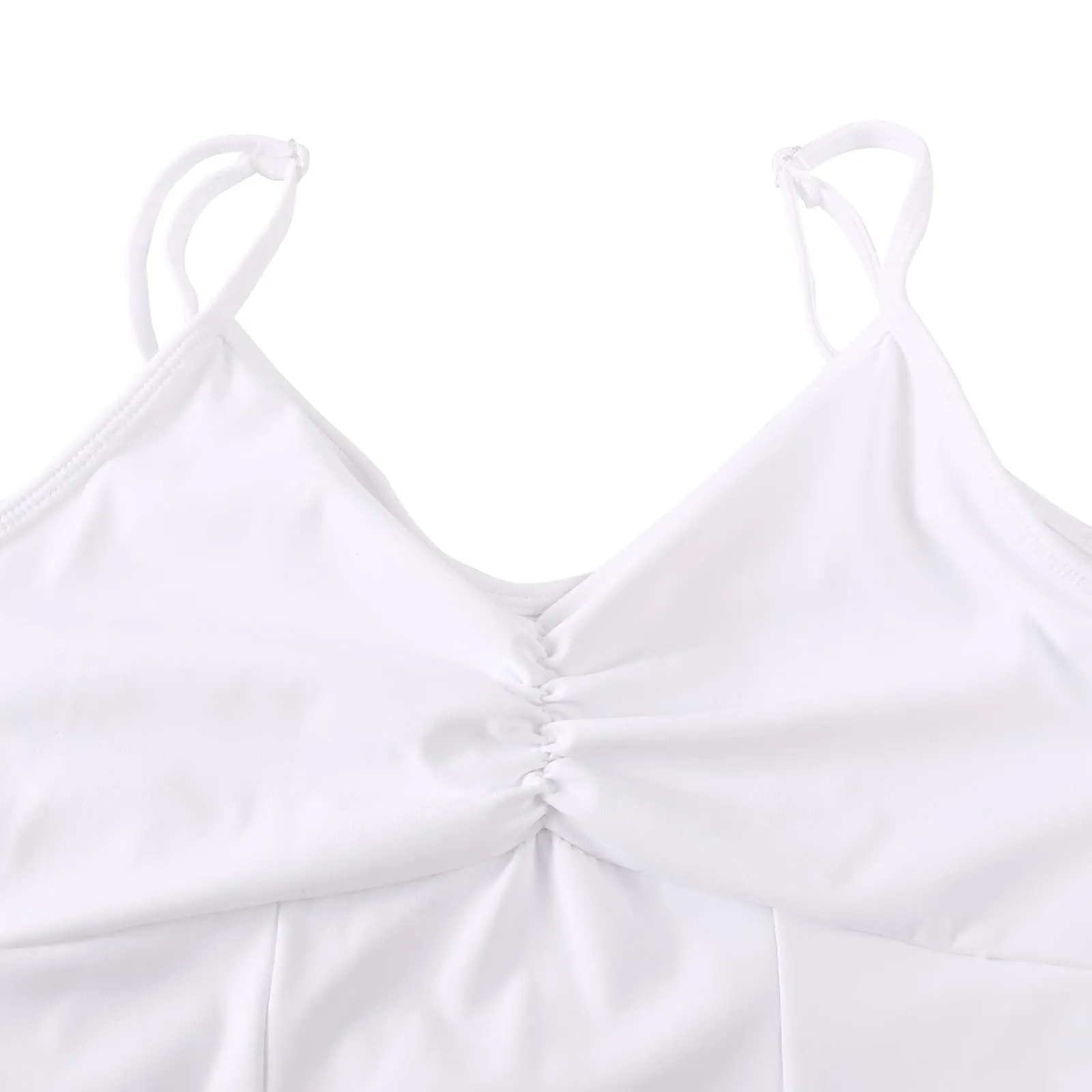 ZYXWVU Body Danza Classica Donna con Spalline Regolabili C20-Bianco, XS - immagine 4