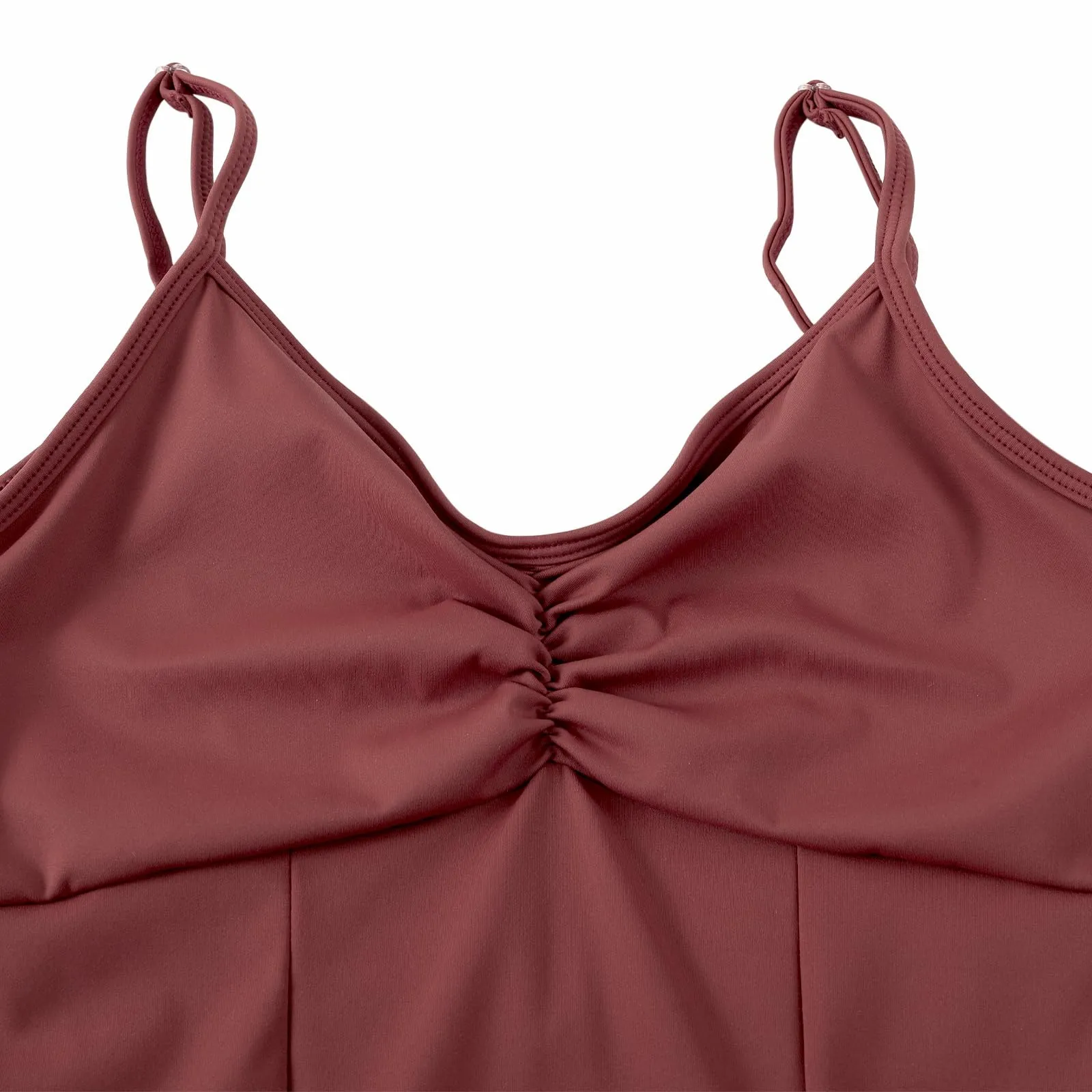 ZYXWVU Body Danza Classica Donna con Spalline Regolabili, C20-Rosso, L - immagine 4