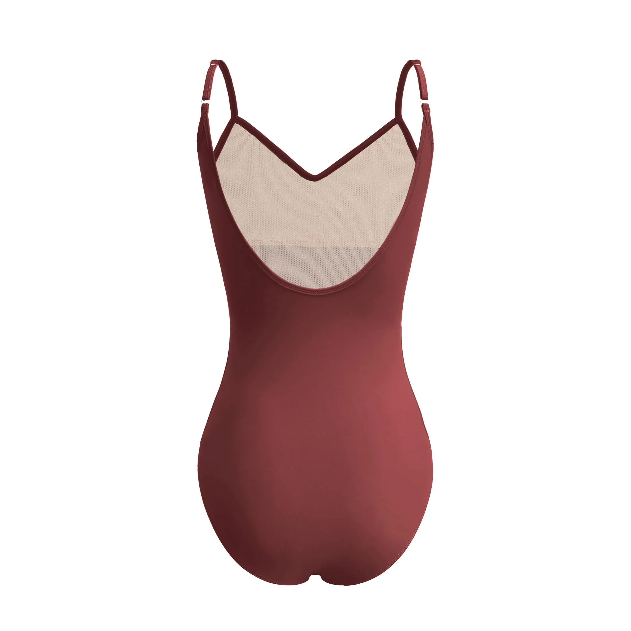 ZYXWVU Body Danza Classica Donna con Spalline Regolabili, C20-Rosso, XL - immagine 2