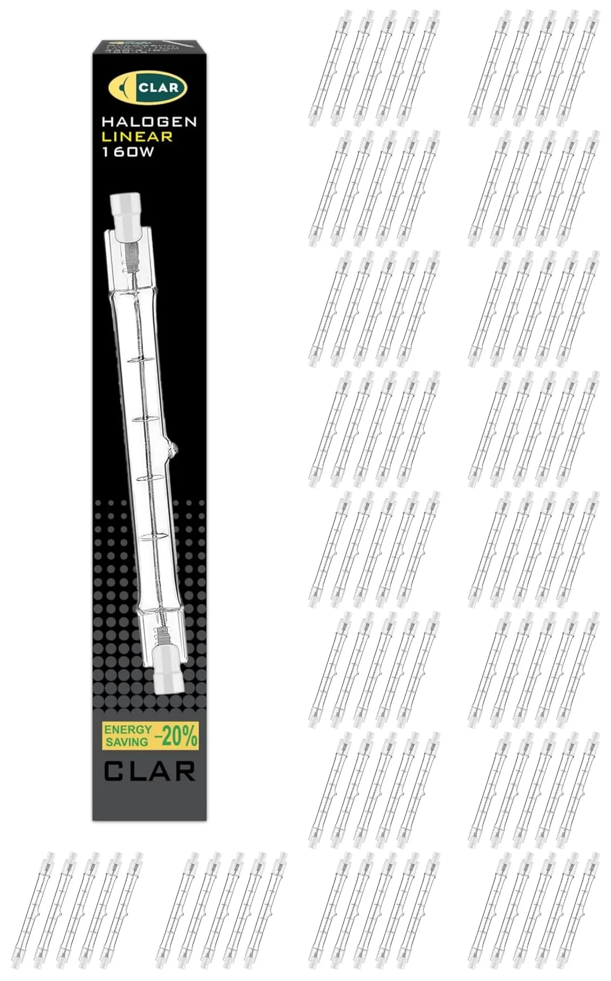 CLAR Lampadina Alogena R7S 118mm 160W (Confezione da 100) - immagine 1