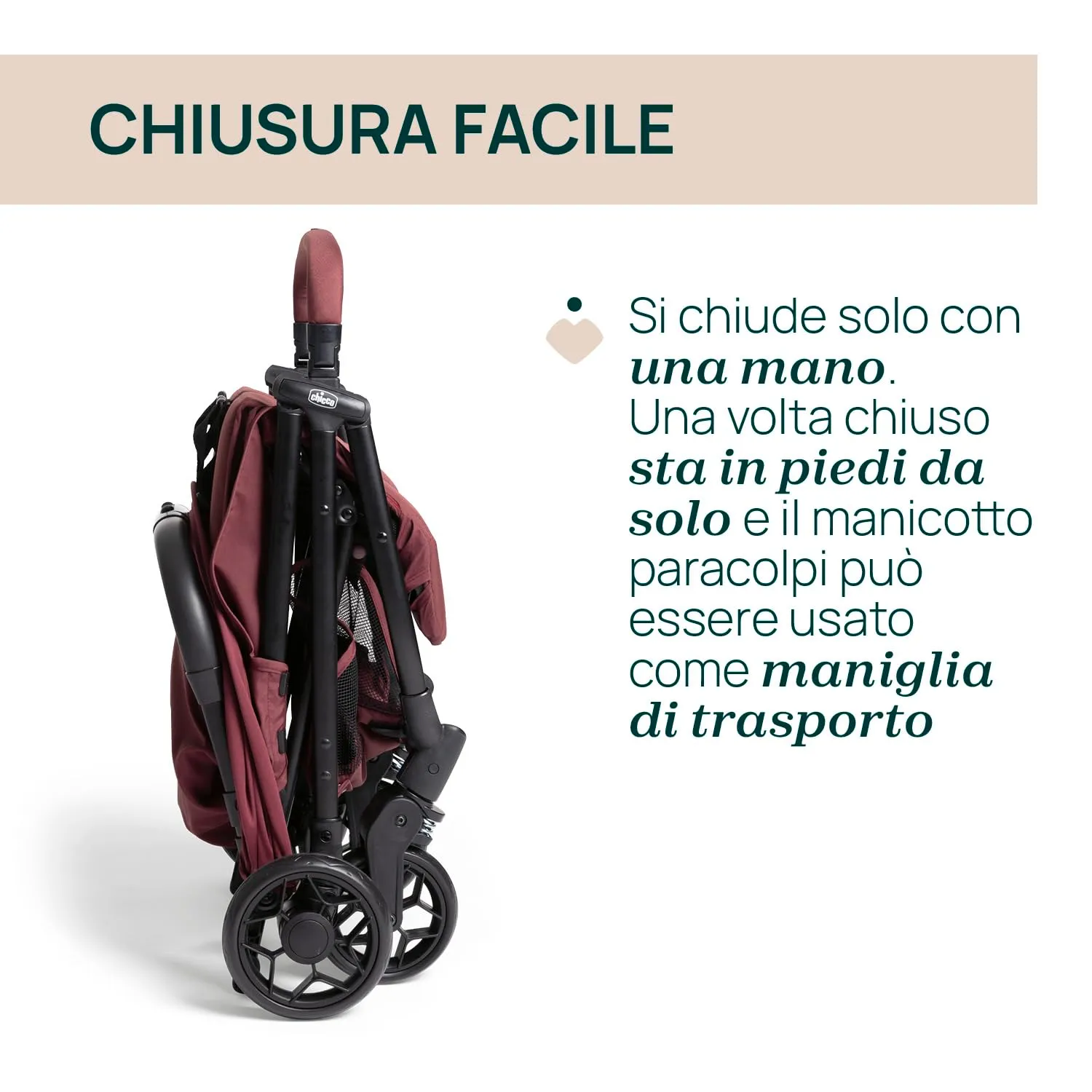 Chicco Urbino Passeggino 0-22 Kg, Rosso - immagine 5