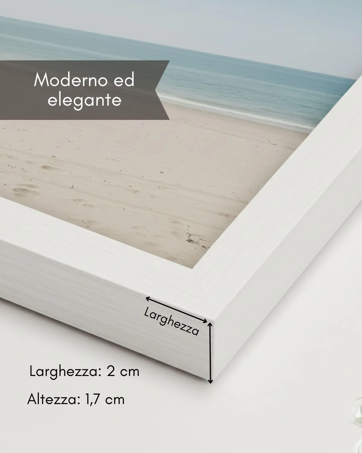 NOOGUI Cornice 40x60, Legno Bianco, Frontale Antiriflesso - immagine 5