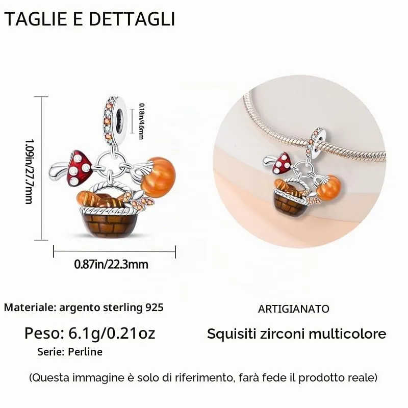 TINSLO Bead Charm in Argento Sterling 925 con Cubic Zirconia per Braccialetti e Collane Europei - immagine 5