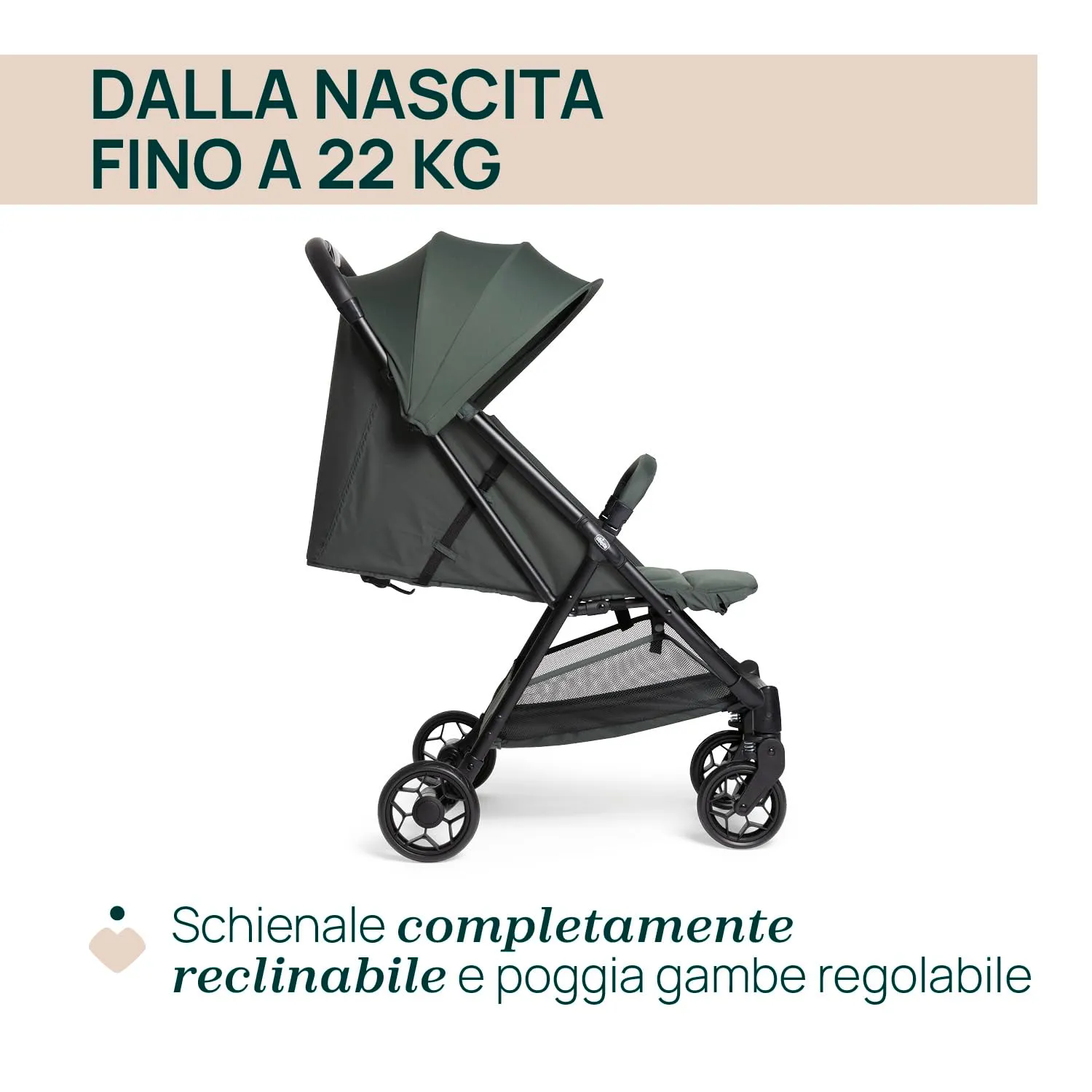 Chicco Urbino Passeggino 0-22 kg, Verde - immagine 4