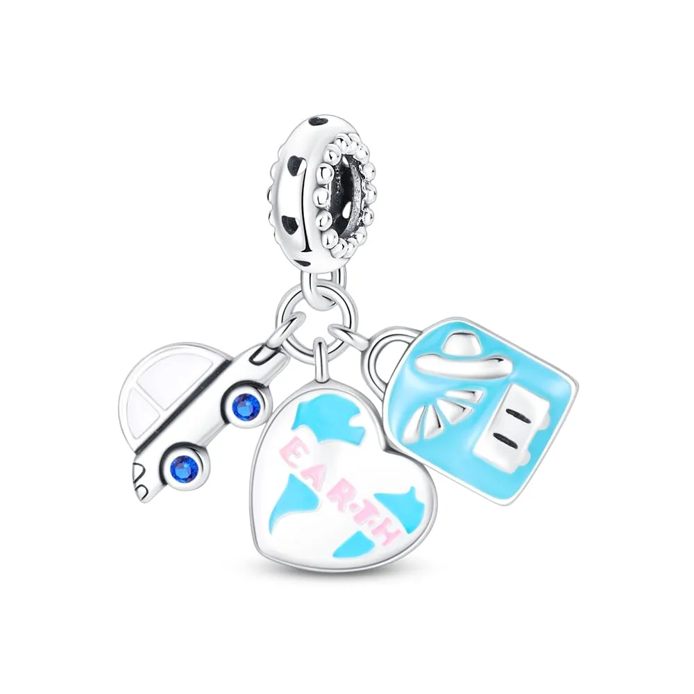 TINSLO Bead Charm in Argento Sterling 925 con Cubic Zirconia per Braccialetti e Collane europei - immagine 1