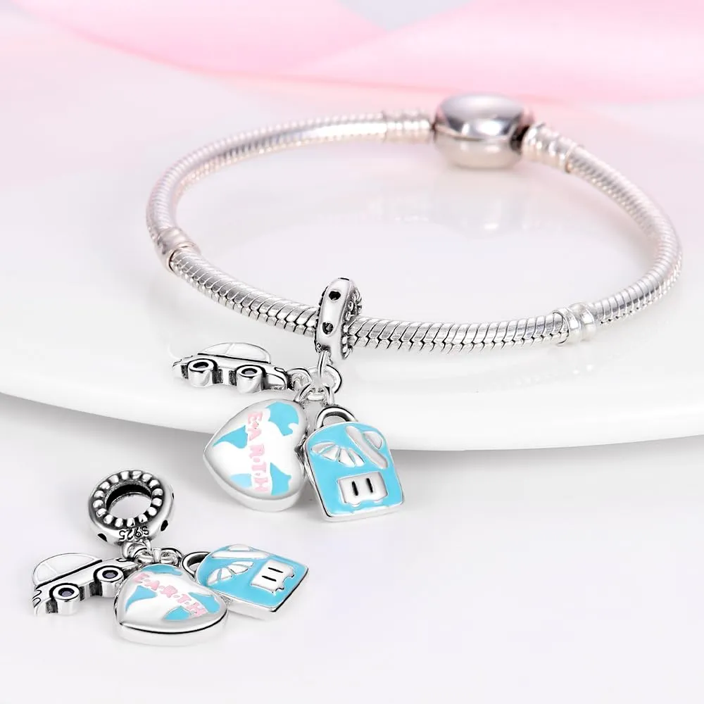 TINSLO Bead Charm in Argento Sterling 925 con Cubic Zirconia per Braccialetti e Collane europei - immagine 3