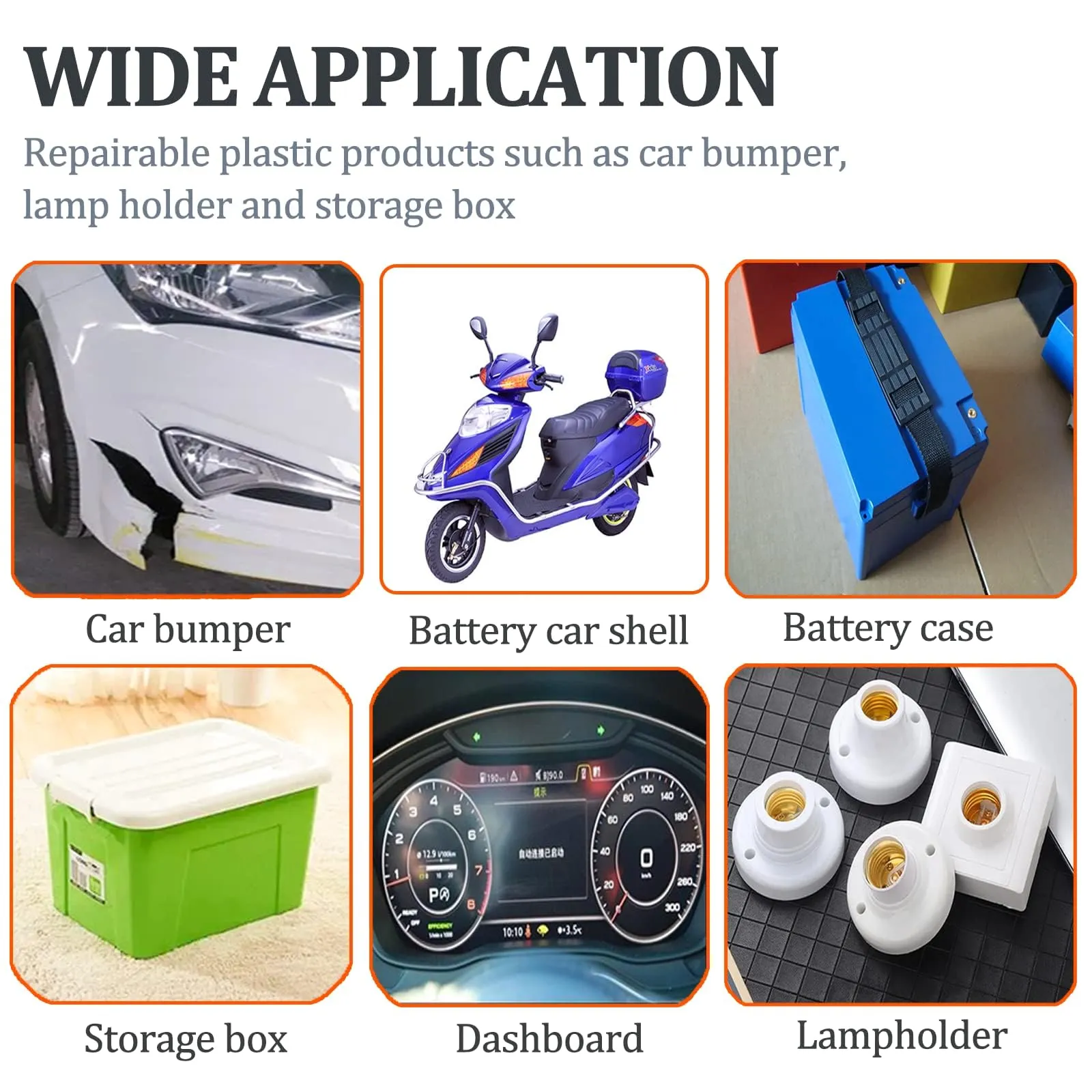 HYHJMISTY 220W Saldatrice Plastica per Riparazione Paraurti Auto con 800 Chiodi di Saldatura, 2 Bacchette, Pinze e Coltello, Nero - immagine 6
