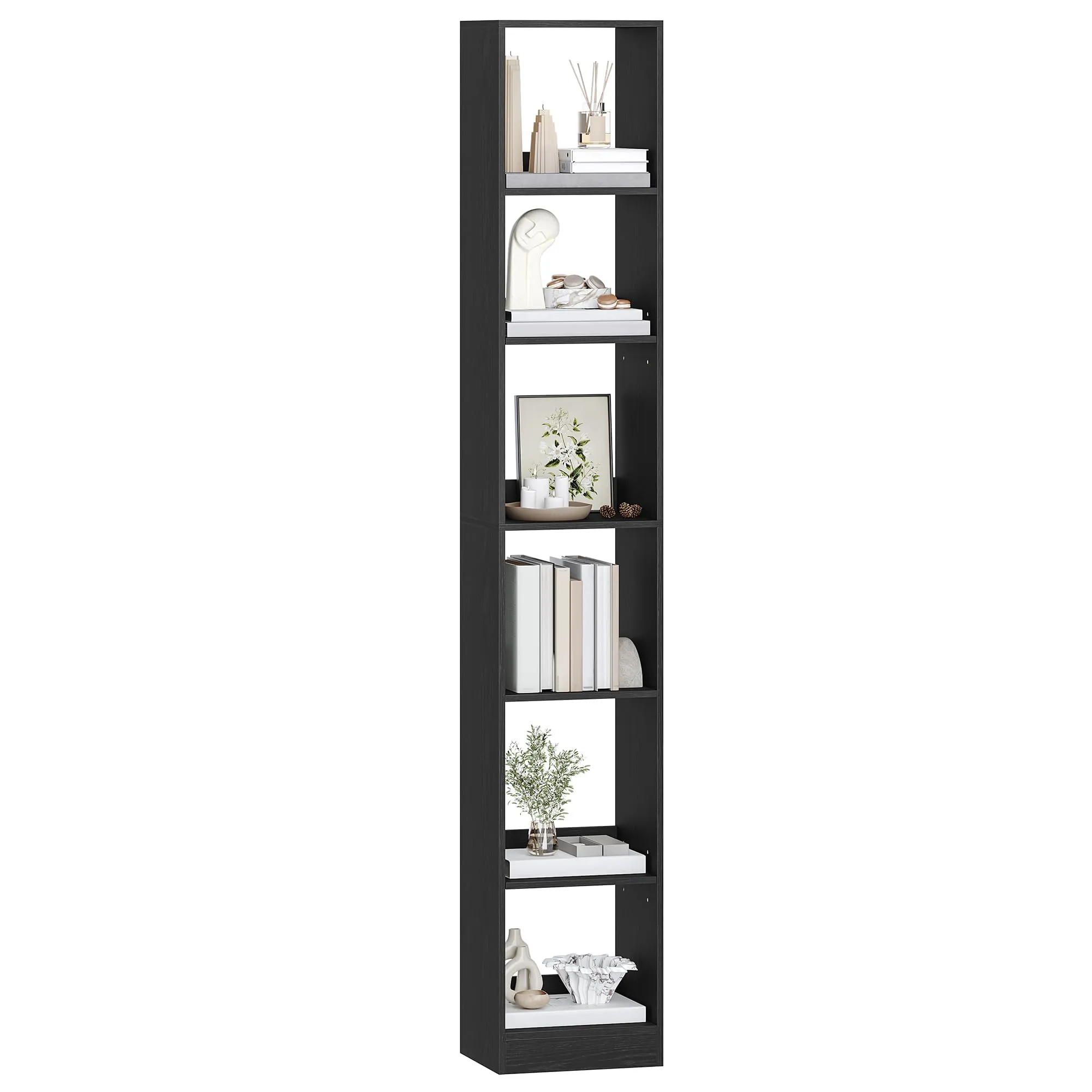 Hzuaneri Libreria a 6 Ripiani, 24 x 30 x 183 cm, Nero - immagine 9