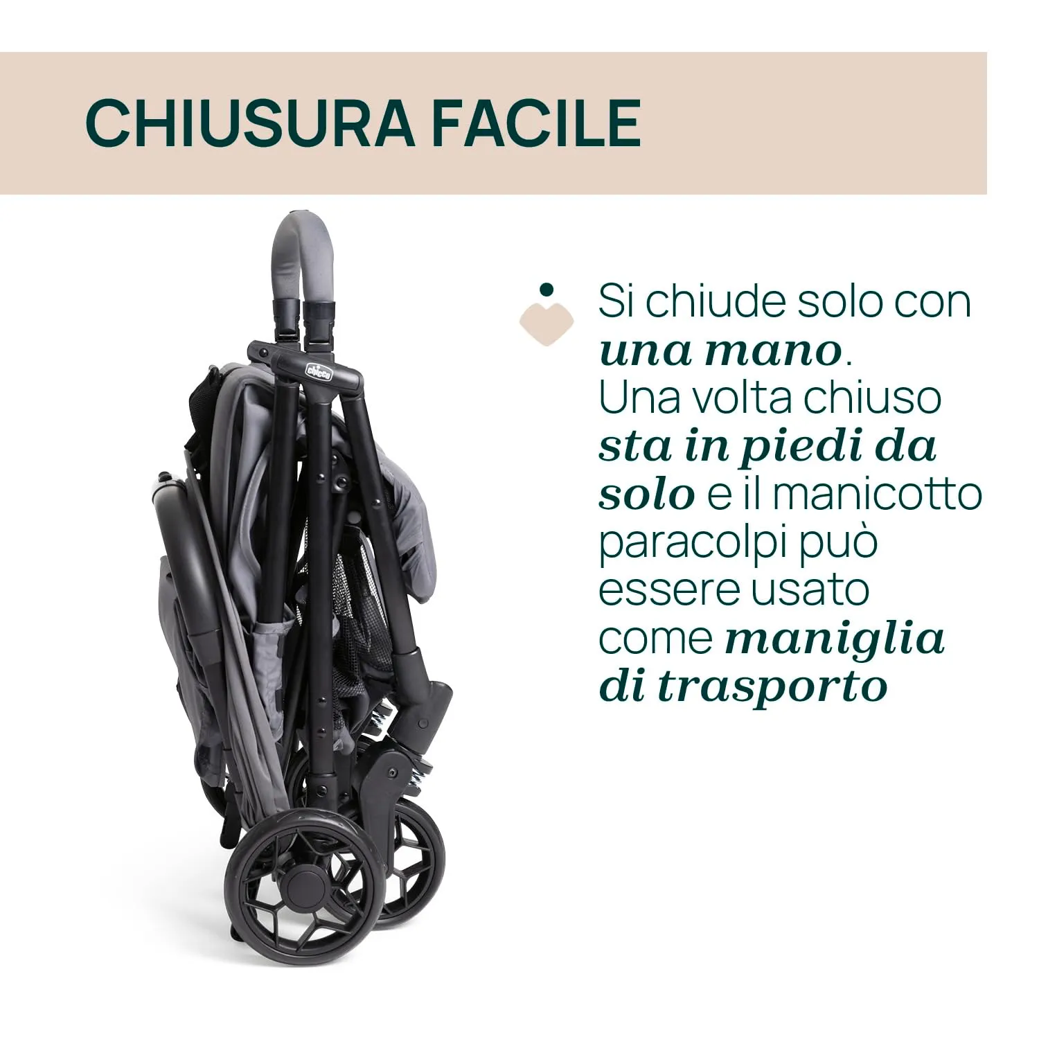 Chicco Urbino Passeggino 0-22 kg, Grigio - immagine 5