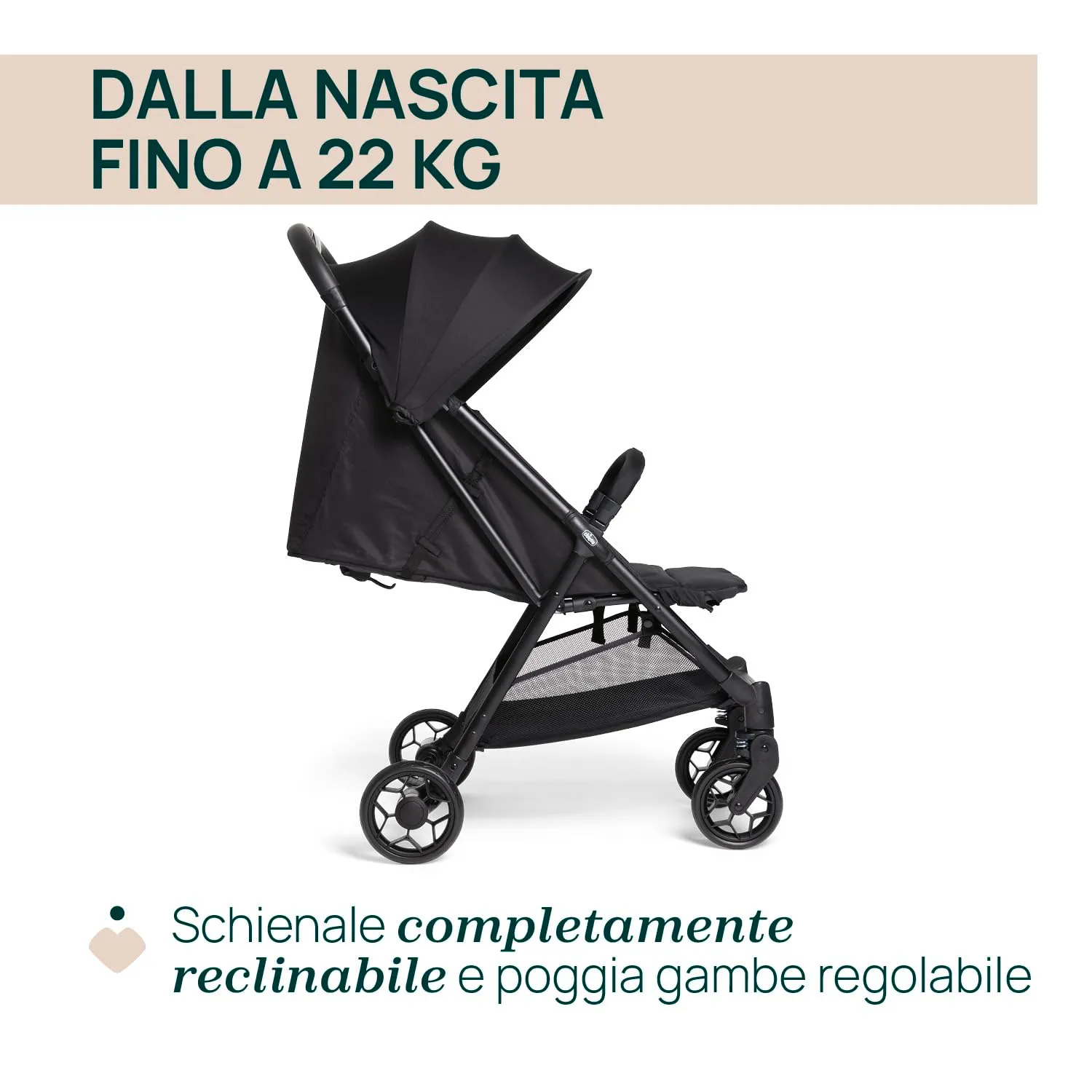 Chicco Urbino Passeggino 0-22 kg, Nero - immagine 3