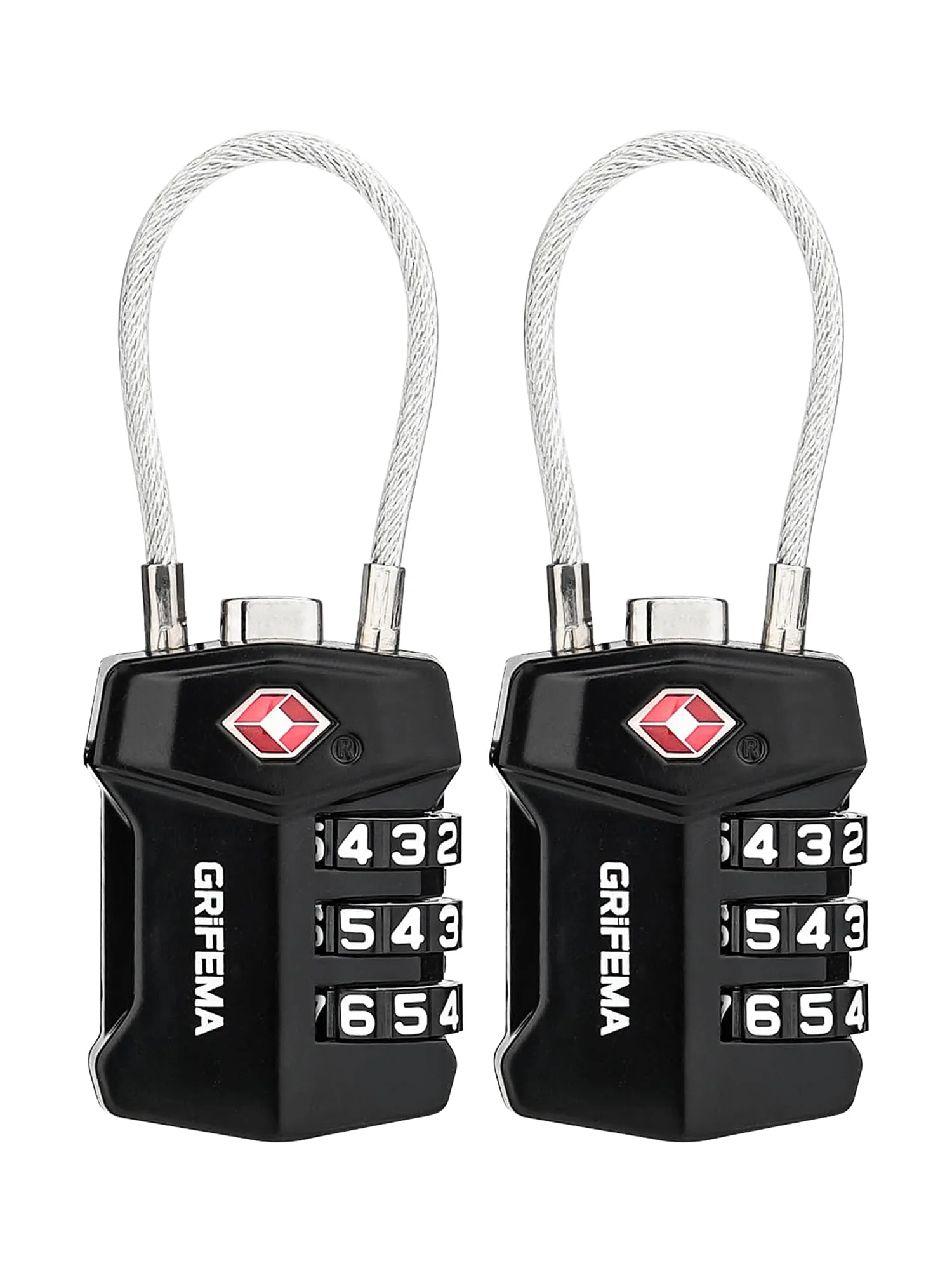Grifema GA1006-2 Lucchetto TSA Combinazione 3 Cifre, 2 Pezzi per Valigie - immagine 1