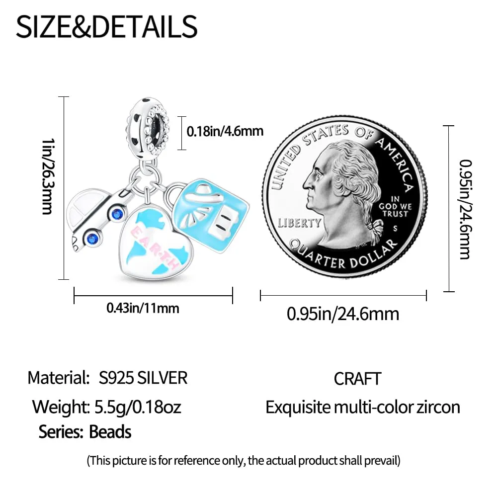 Pandach Bead Charm in Argento Sterling 925 con Cubic Zirconia per Braccialetti e Collane Europei - immagine 5