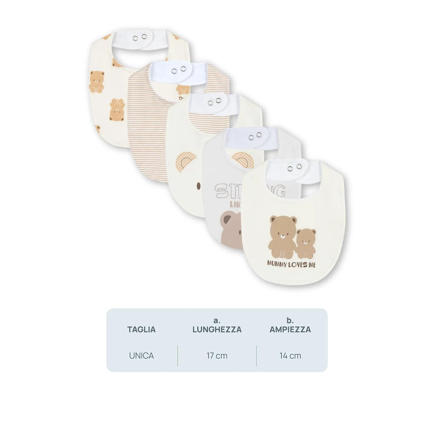 Chicco Bimbo 0-24 Set di 5 Bavaglie Animalier Beige - immagine 7