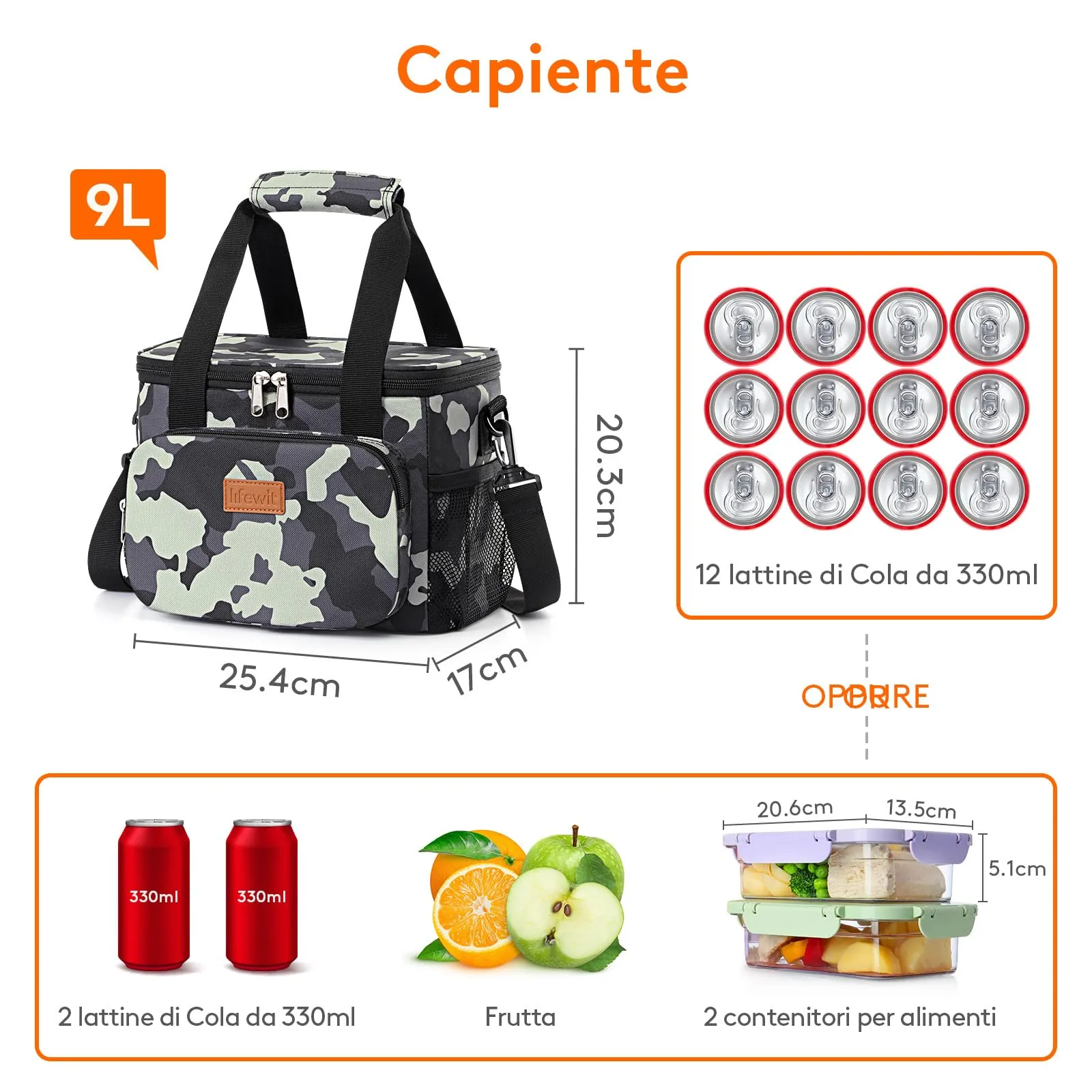 Lifewit Borsa Termica Porta Pranzo 9L - immagine 4