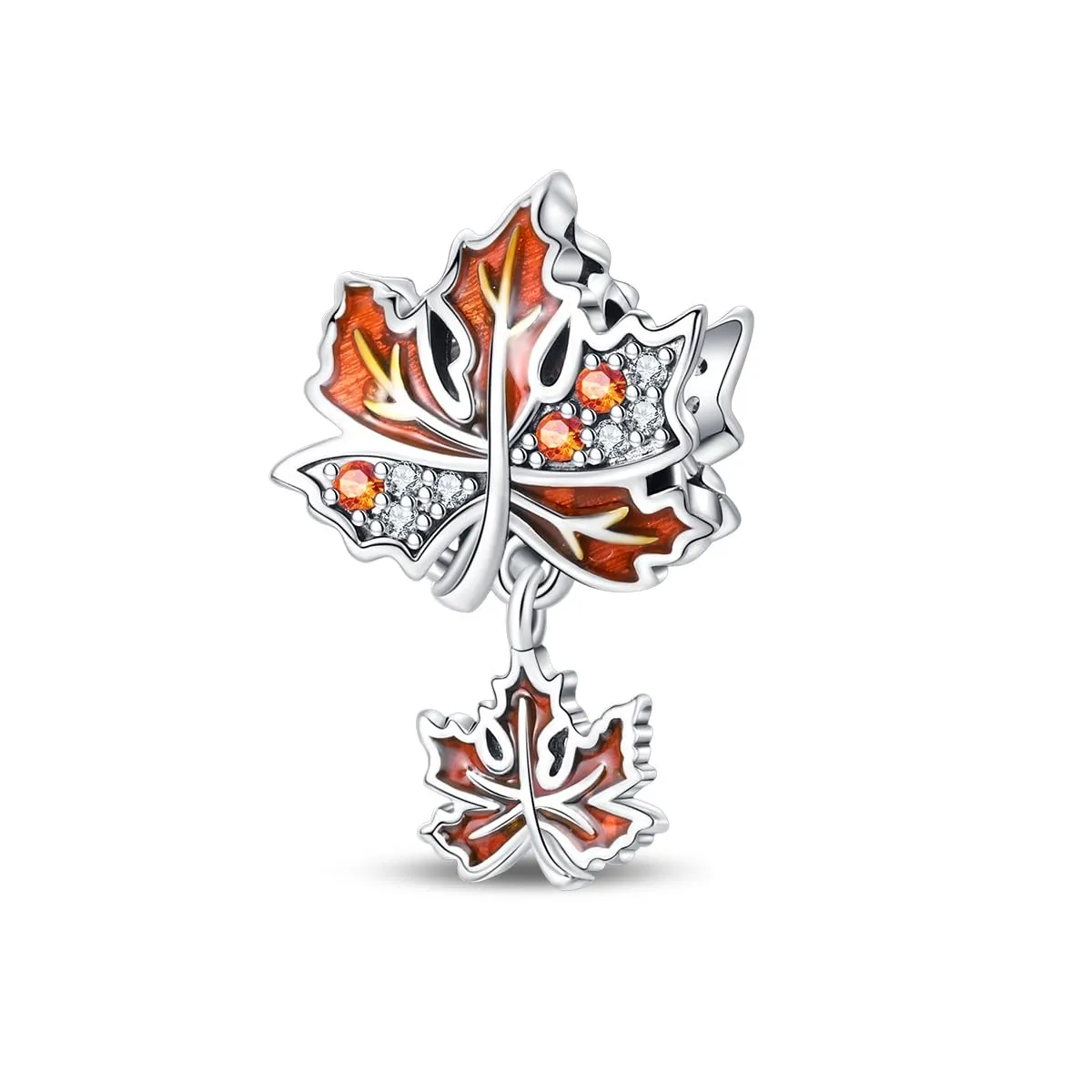 TINSLO Bead Charm Ciondolo Argento Sterling 925 con Cubic Zirconia per Pandora Braccialetti e Collane Europee - immagine 1