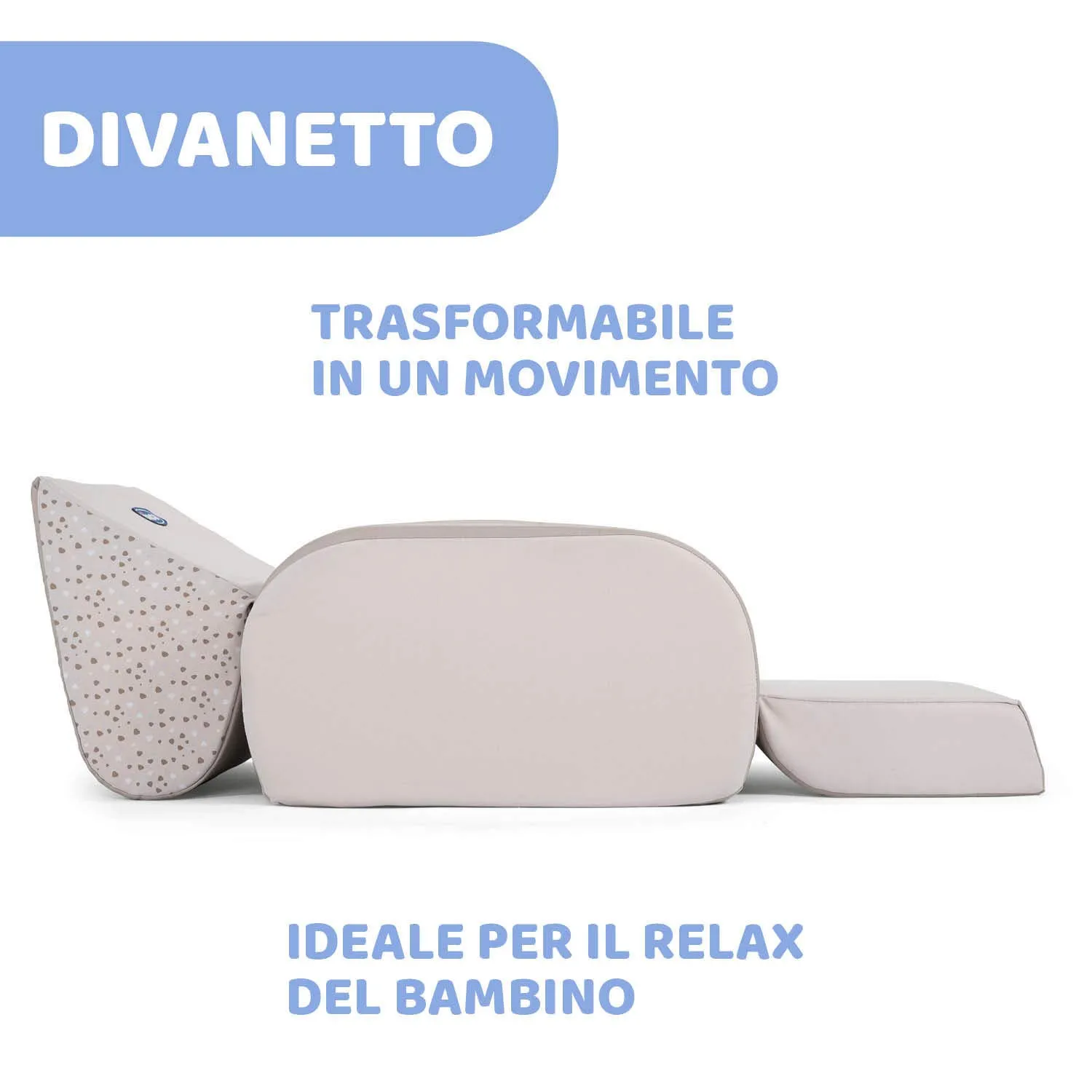 Chicco Twist Poltroncina per Bambini Trasformabile in Chaise Longue e Divanetto, Grigio - immagine 3