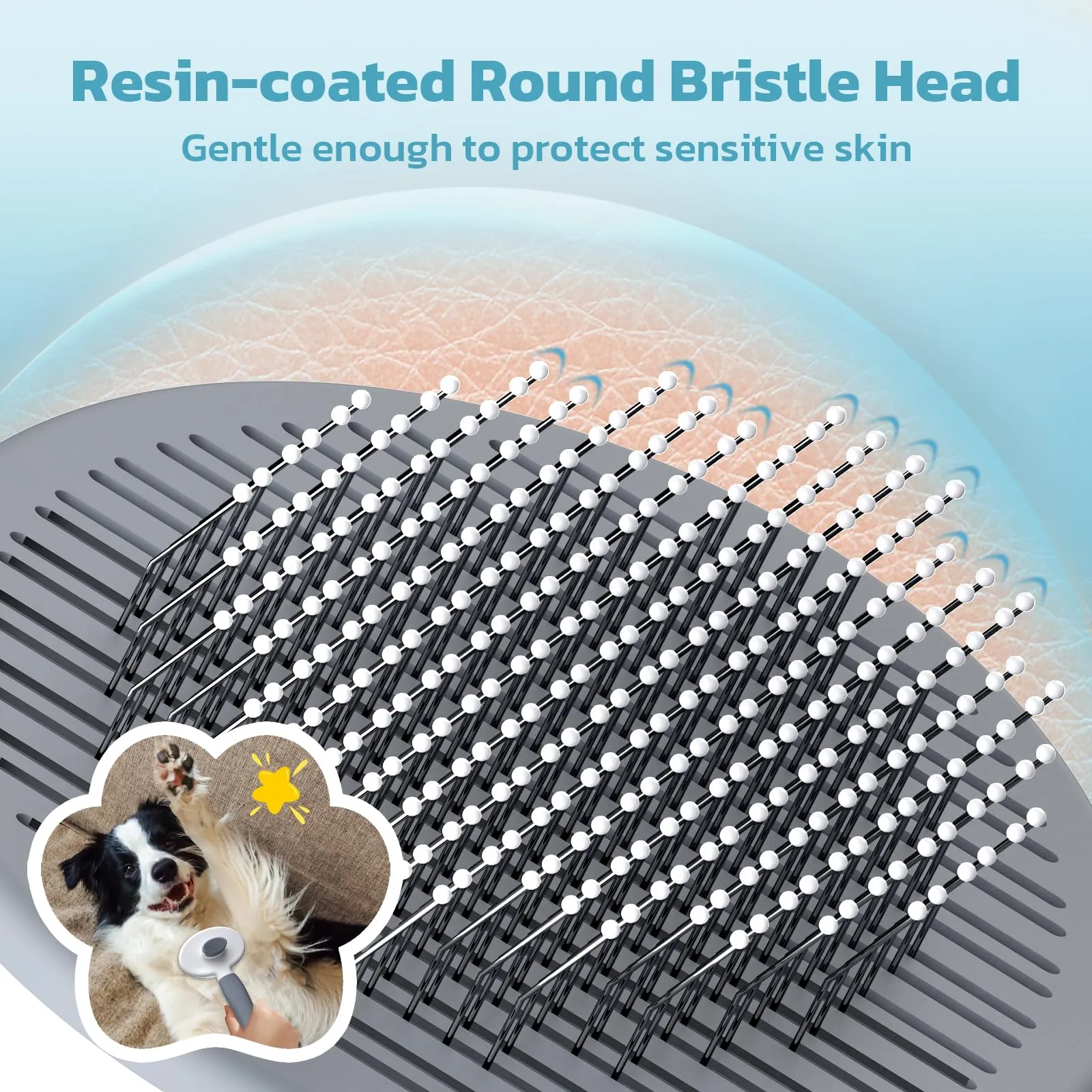 Zivacate Brosse pour Chat et Chien, Outil de Toilettage pour Poils Courts et Longs, Gris - immagine 4