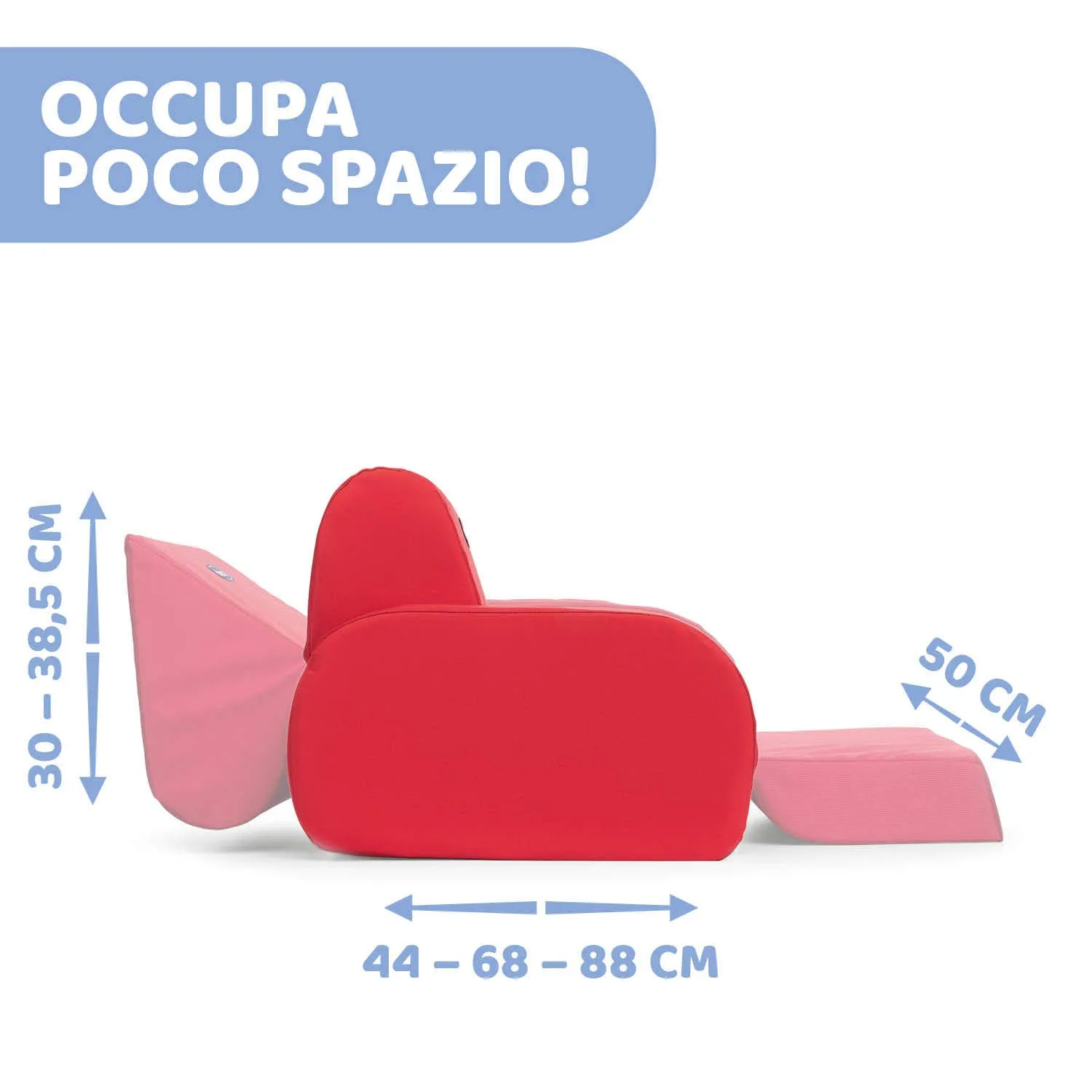Chicco Twist Poltroncina per Bambini Trasformabile in Chaise Longue e Divanetto, 12+ Mesi, Rosso - immagine 3