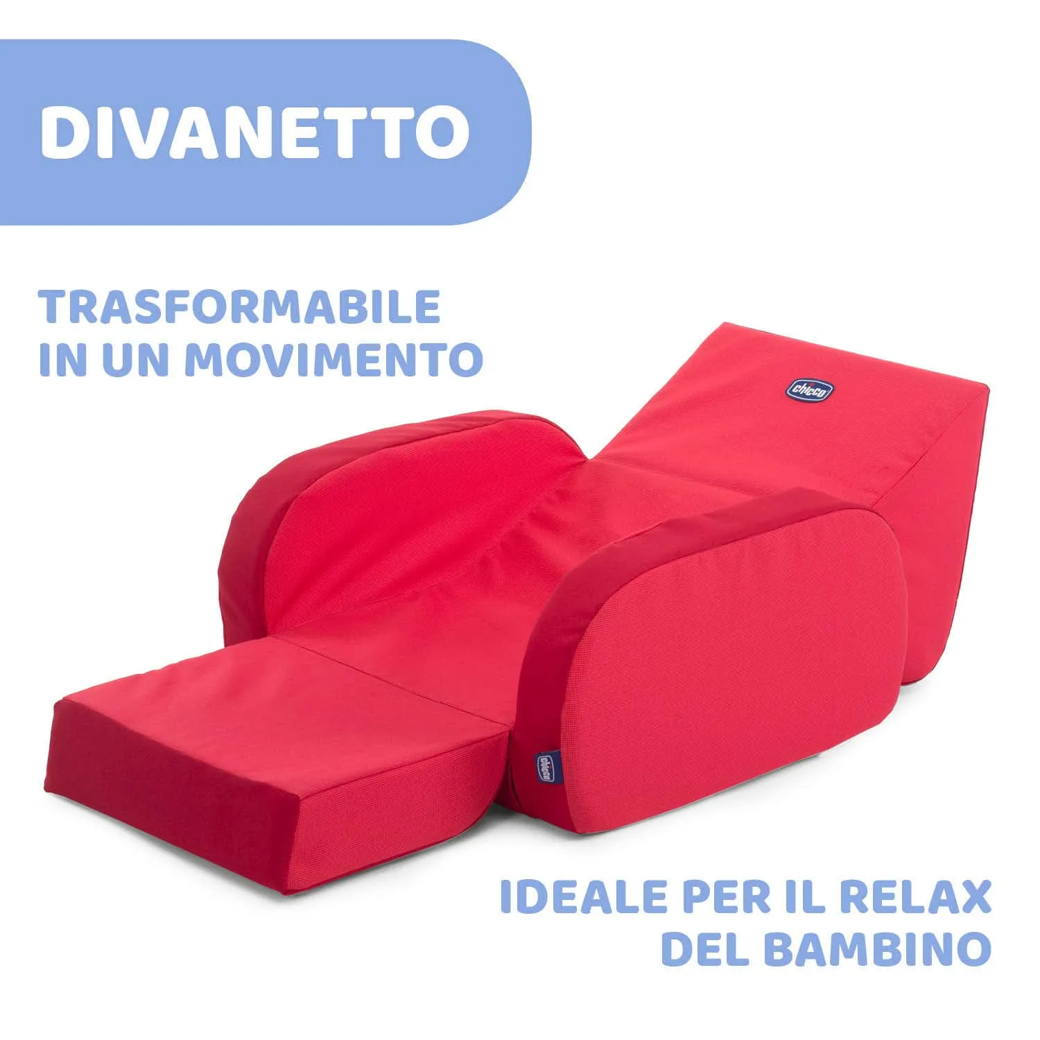 Chicco Twist Poltroncina per Bambini Trasformabile in Chaise Longue e Divanetto, 12+ Mesi, Rosso - immagine 4
