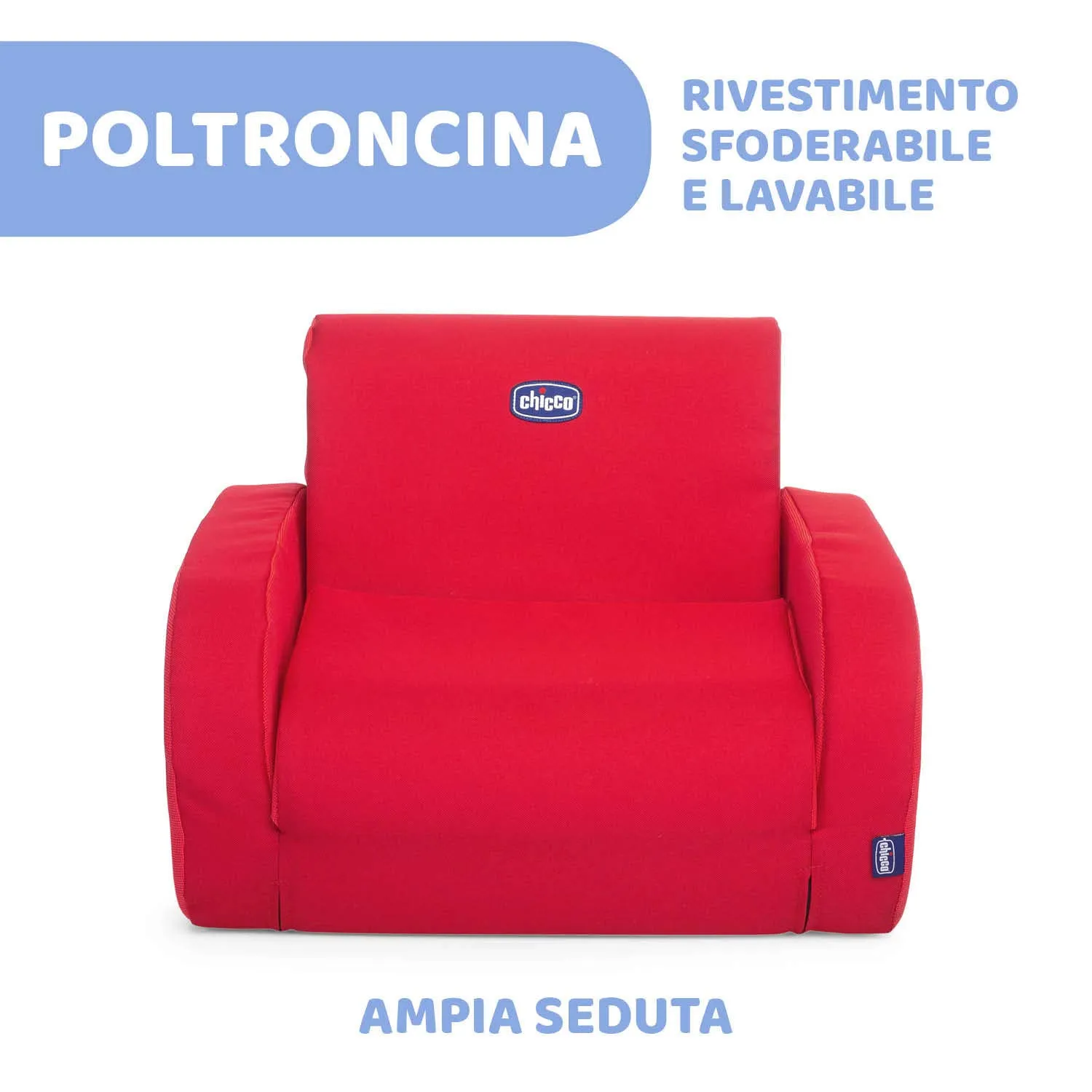 Chicco Twist Poltroncina per Bambini Trasformabile in Chaise Longue e Divanetto, 12+ Mesi, Rosso - immagine 6