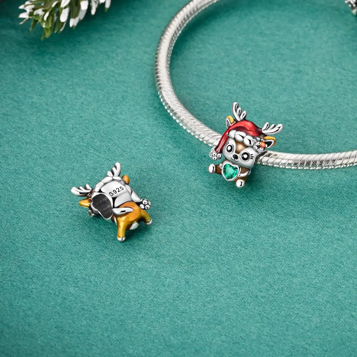 TINSLO Bead Charm Ciondolo Argento Sterling 925 con Cubic Zirconia per Braccialetti e Collane Europei - immagine 2