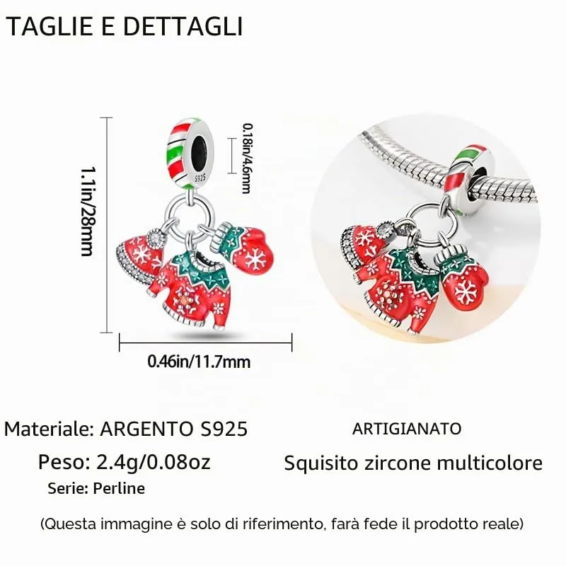 TINSLO Bead Charm Ciondolo Argento Sterling 925 con Cubic Zirconia per Braccialetti e Collane Europee - immagine 5