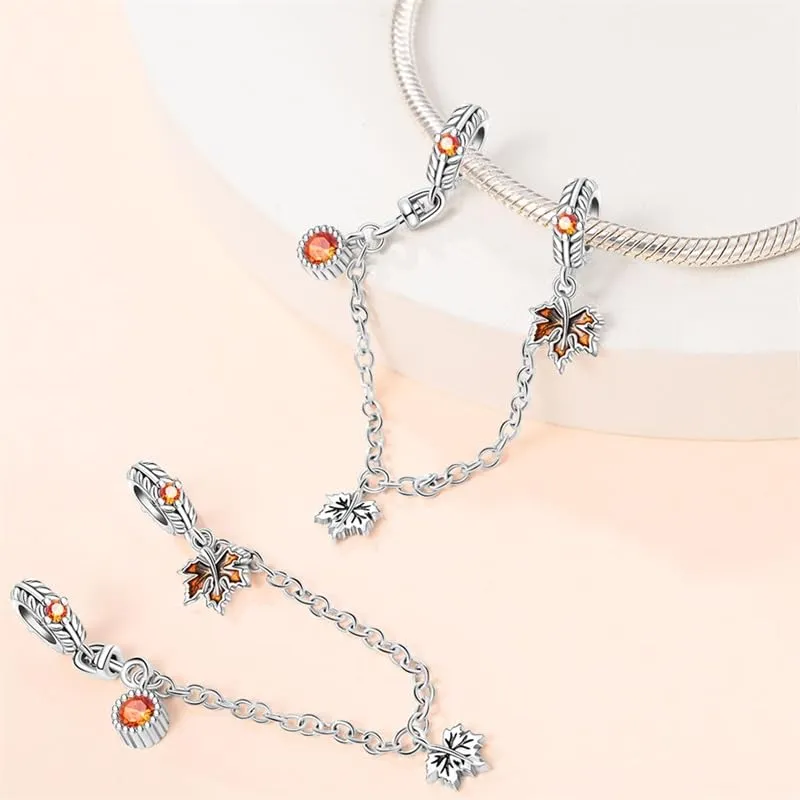 TINSLO Bead Charm Ciondolo Argento Sterling 925 con Cubic Zirconia per Braccialetti e Collane Europei - immagine 2