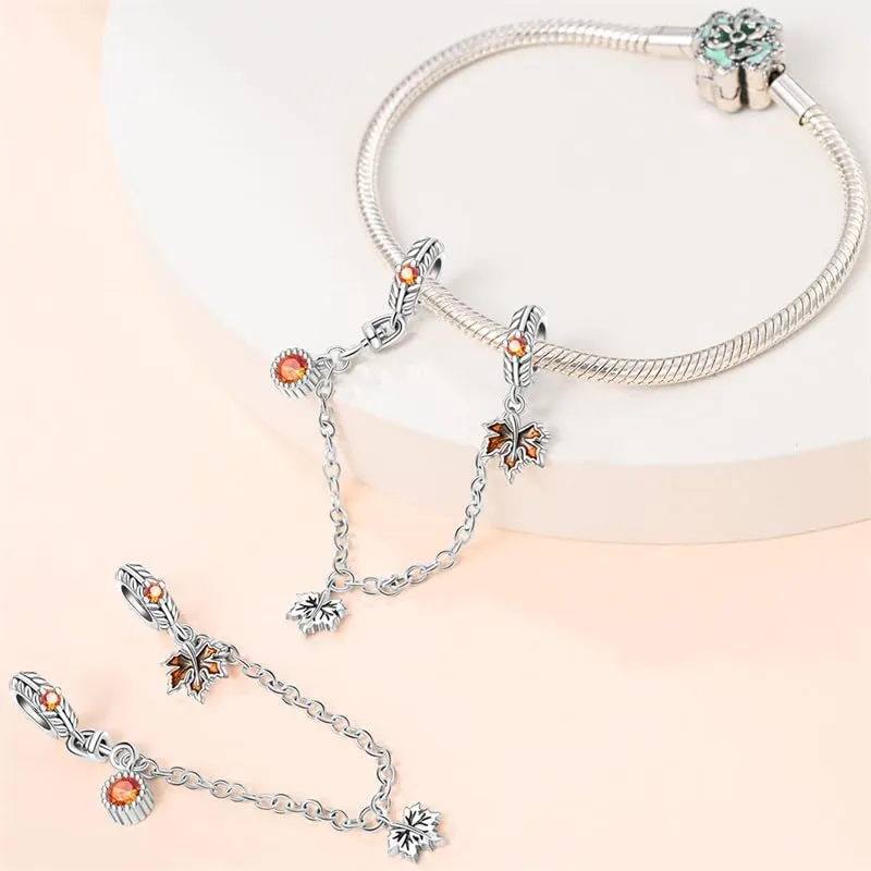 TINSLO Bead Charm Ciondolo Argento Sterling 925 con Cubic Zirconia per Braccialetti e Collane Europei - immagine 3