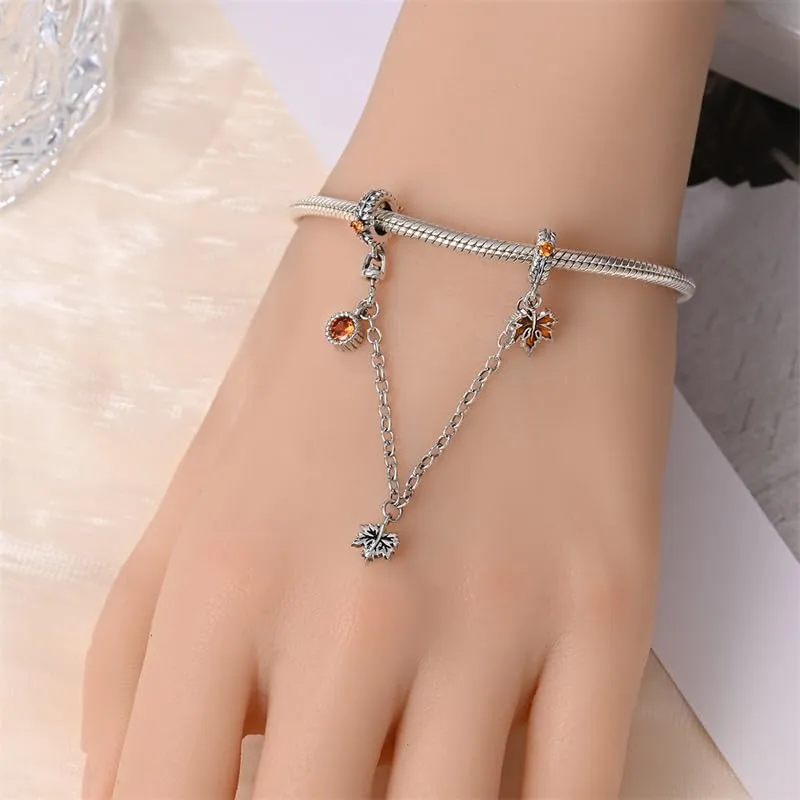 TINSLO Bead Charm Ciondolo Argento Sterling 925 con Cubic Zirconia per Braccialetti e Collane Europei - immagine 4
