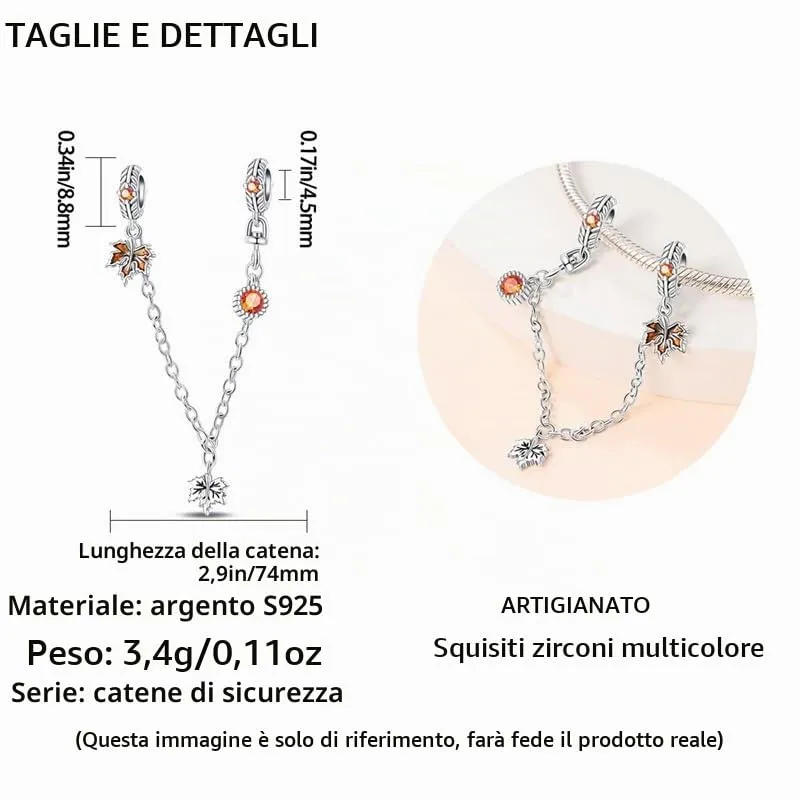 TINSLO Bead Charm Ciondolo Argento Sterling 925 con Cubic Zirconia per Braccialetti e Collane Europei - immagine 5