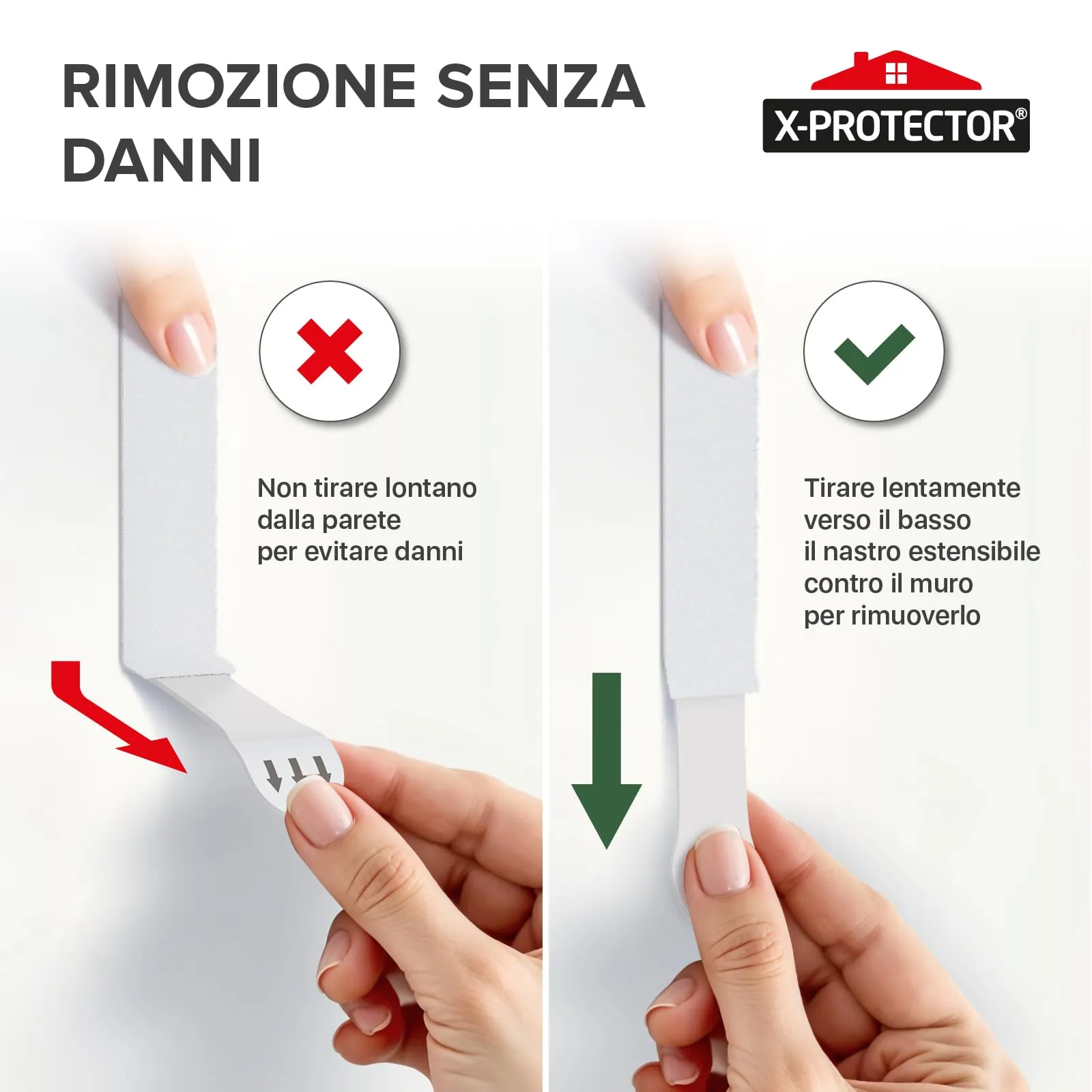 X-Protector Strisce Appendi Quadri Adesivi, 20 Coppi, Bianco, Large - immagine 6