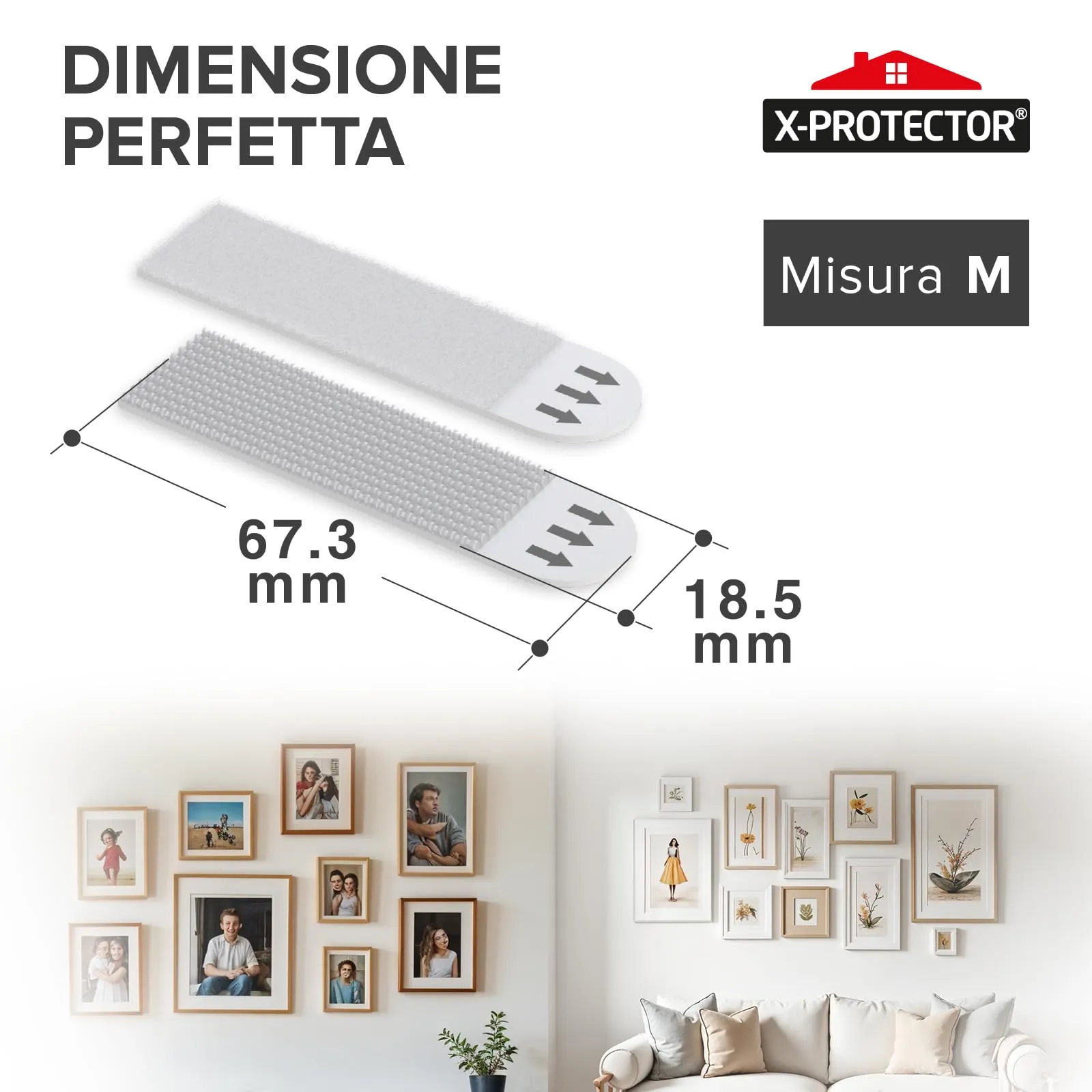 X-Protector Strisce Appendi Quadri Adesive, 20 Coppie, Medium, Bianco - immagine 3
