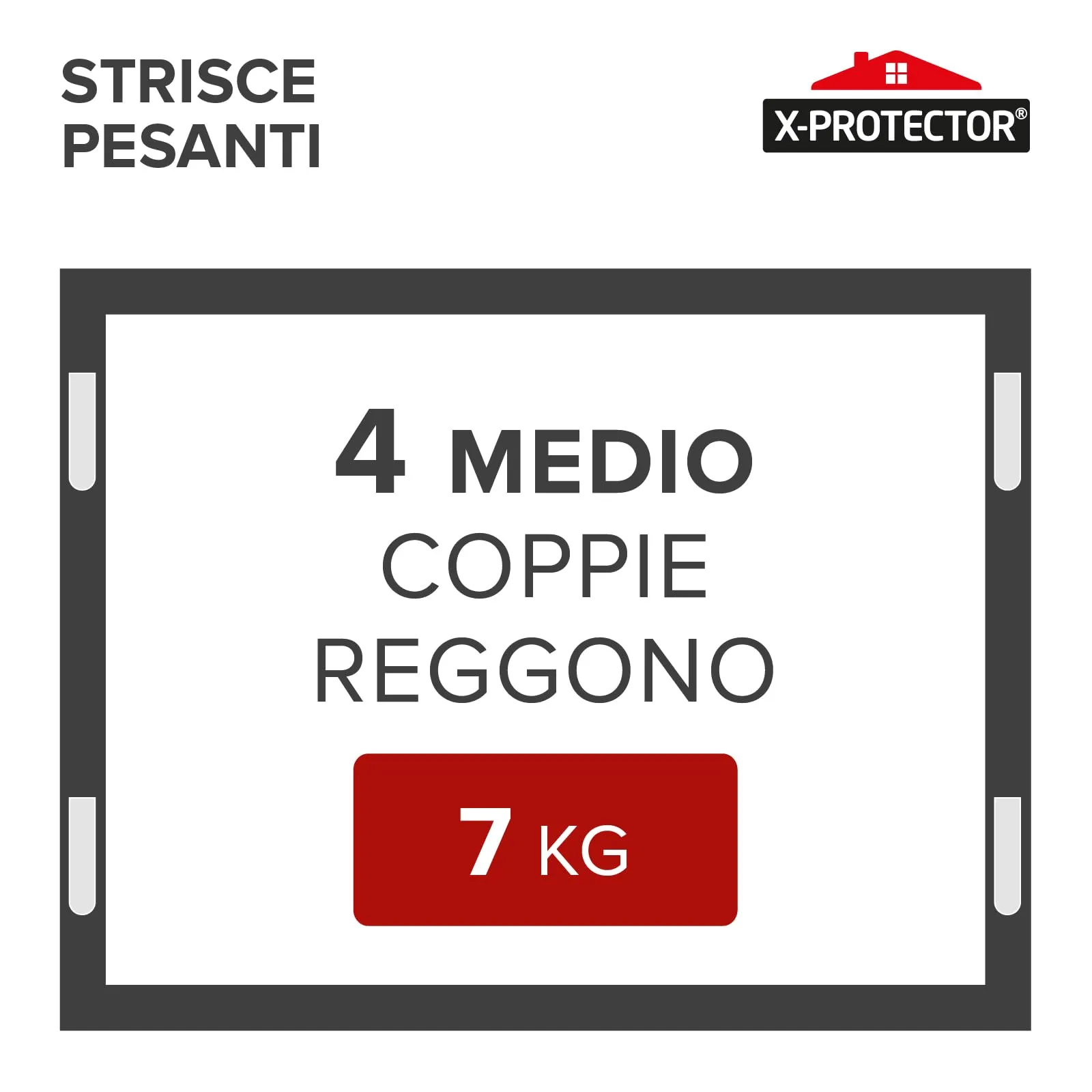 X-Protector Strisce Appendi Quadri Adesive, 20 Coppie, Medium, Bianco - immagine 4