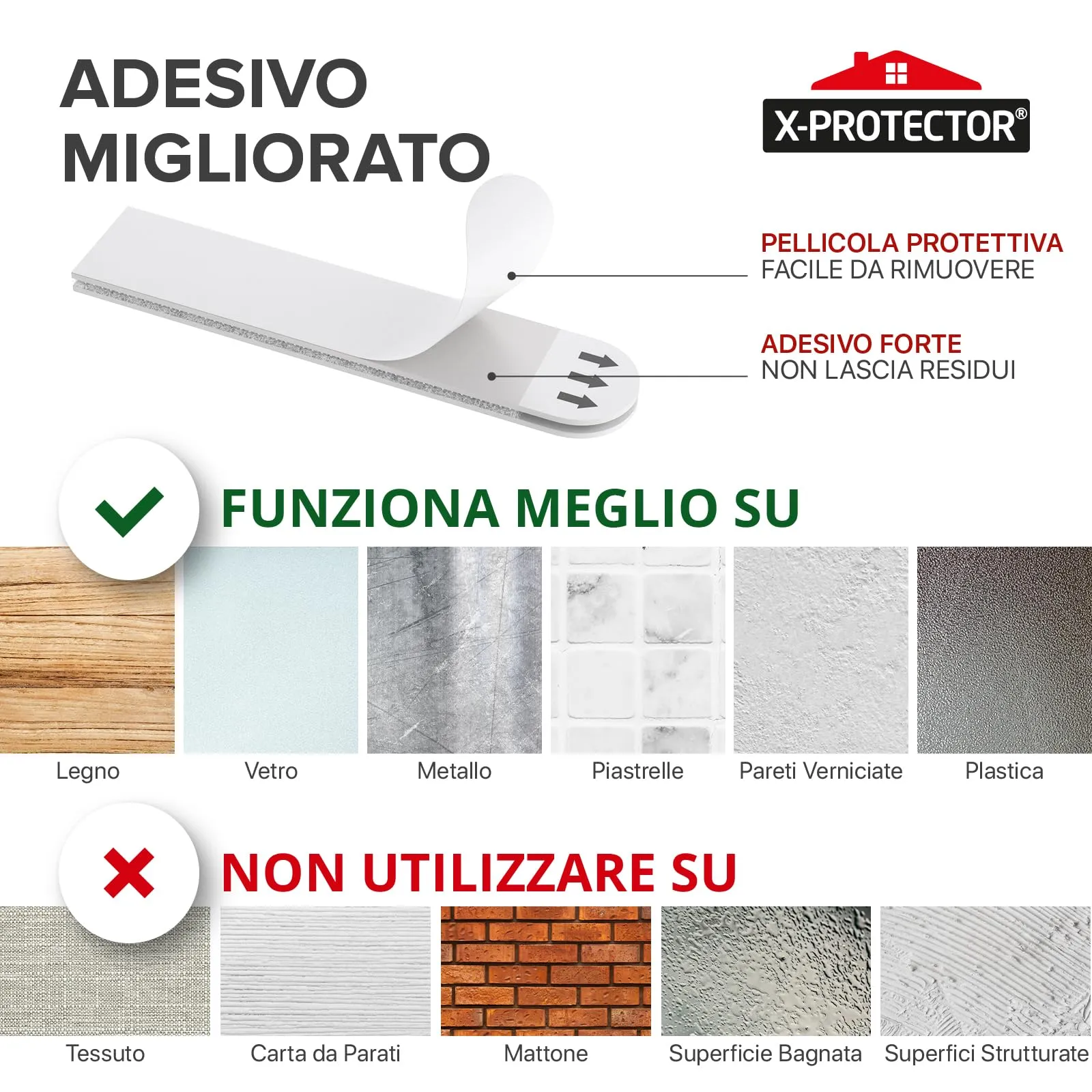 X-Protector Strisce Appendi Quadri Adesive, 20 Coppie, Medium, Bianco - immagine 5