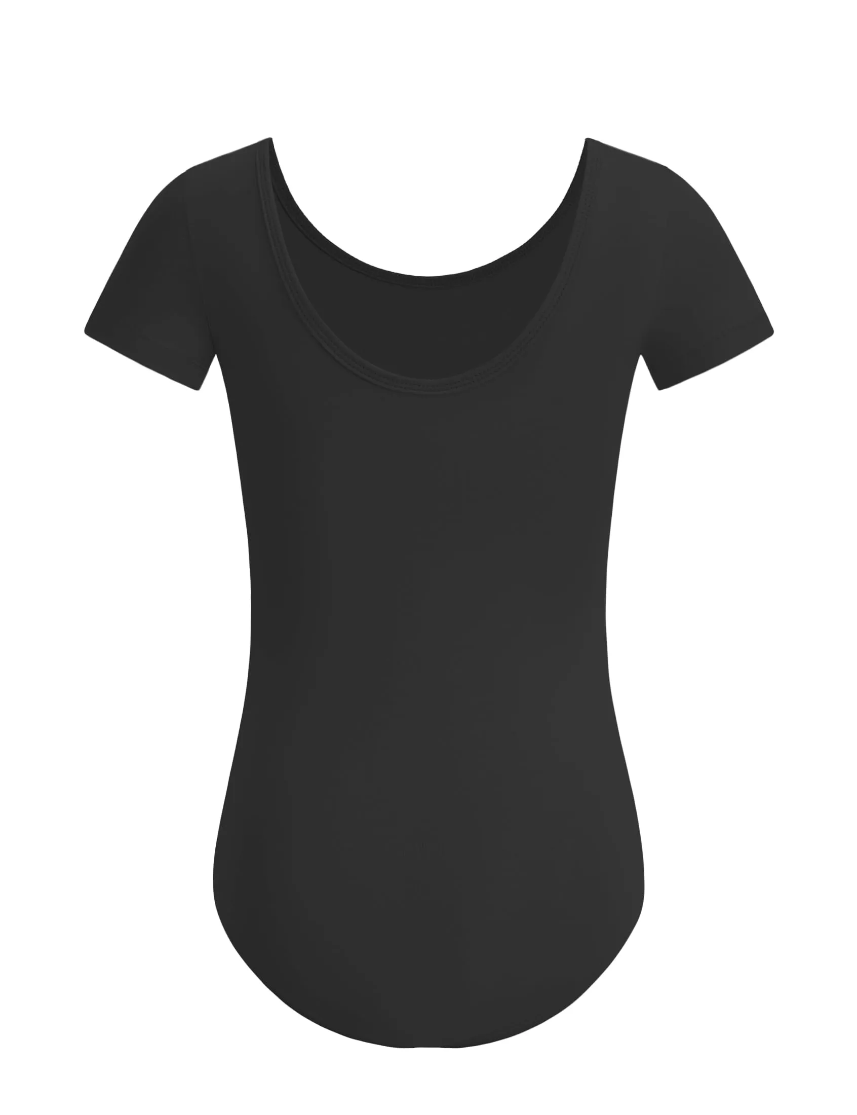 ZYXWVU Body Danza Classica Bambina Maniche Corte e Scollo Tondo, 7014-nero, 10-12 anni - immagine 2