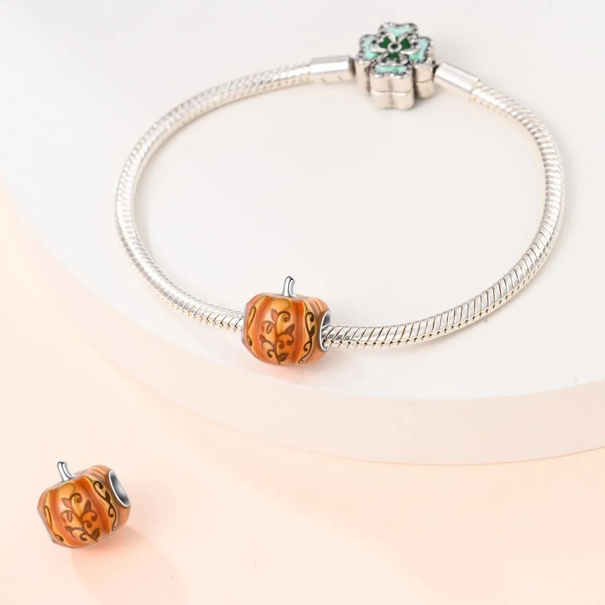 TINSLO Bead Charm Argento Sterling 925 con Cubic Zirconia per Braccialetti e Collane Europei - immagine 3