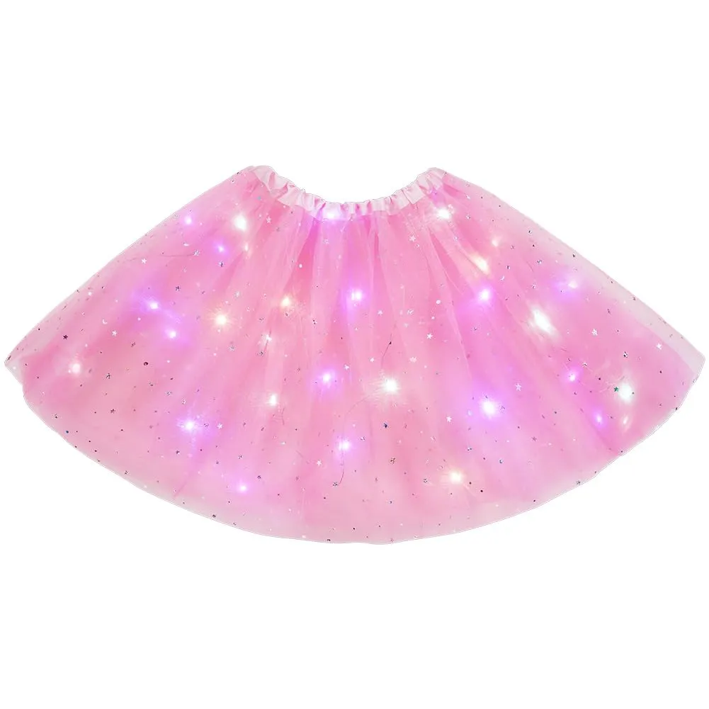 AYBUY Gonna Tutu LED a 3 Strati, 40 cm, Rosa - immagine 1