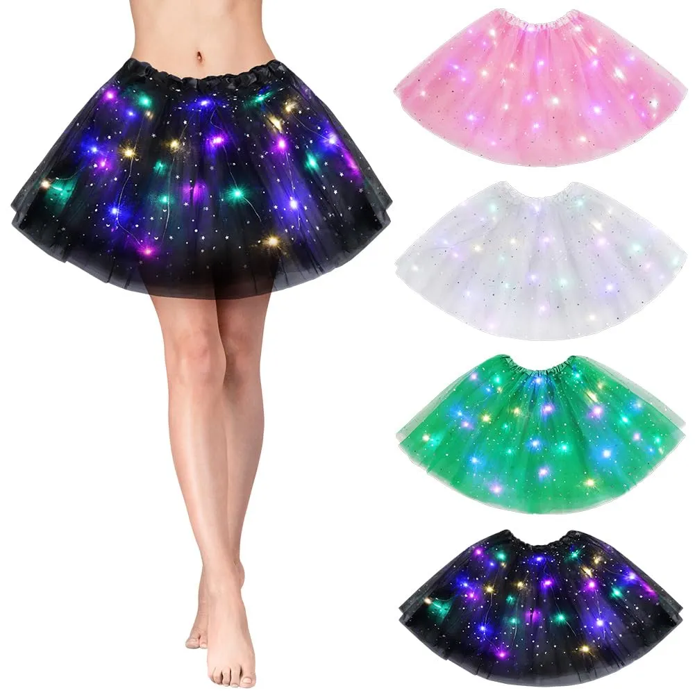 AYBUY Gonna Tutu LED a 3 Strati, 40 cm, Rosa - immagine 9