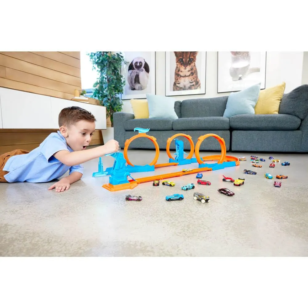 Hot Wheels Track Creator Triplo Loop con macchinina 1:64 - immagine 2