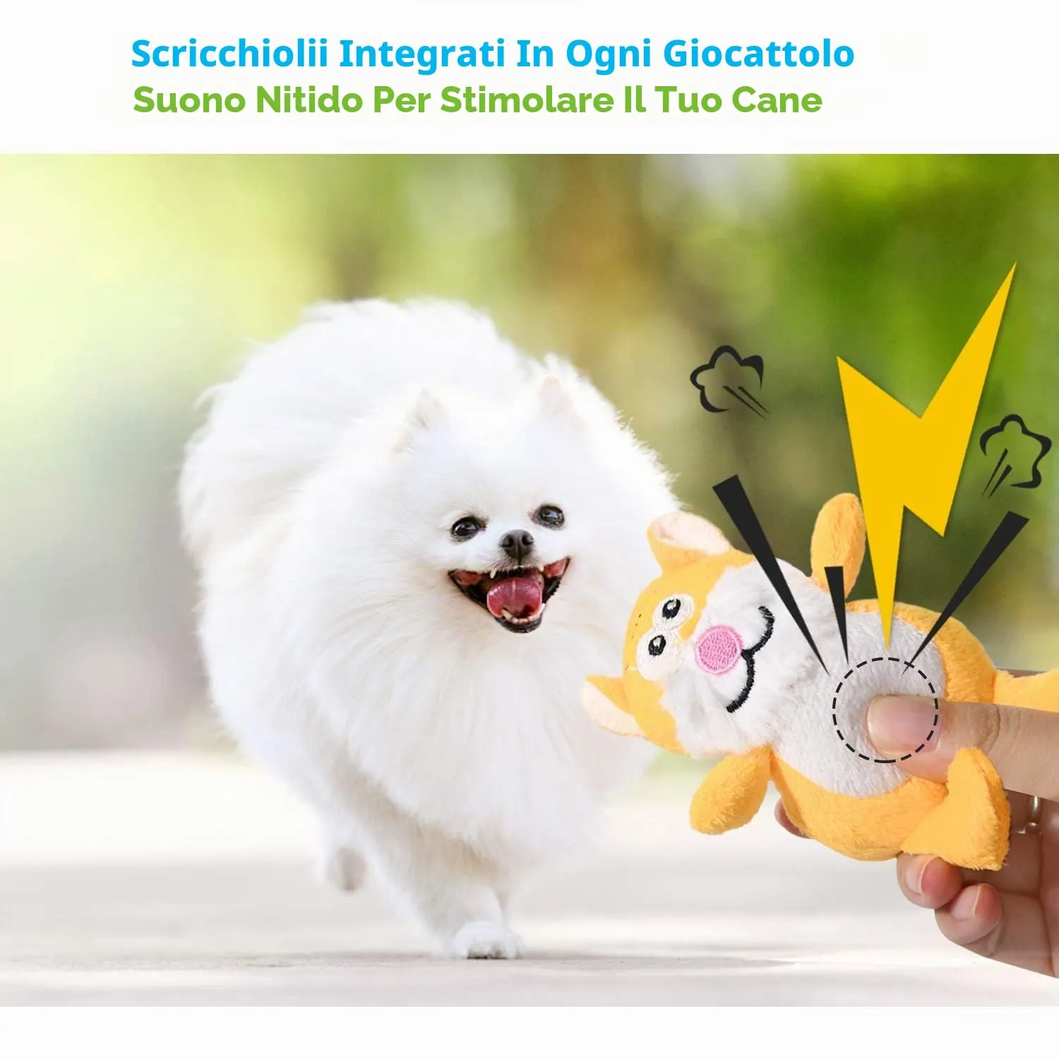 LEGEND SANDY Set di 12 Giocattoli di Peluche Cigolanti per Cani di Piccola e Media Taglia - immagine 2
