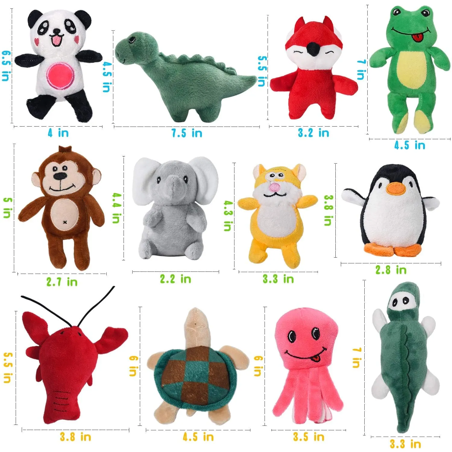 LEGEND SANDY Set di 12 Giocattoli di Peluche Cigolanti per Cani di Piccola e Media Taglia - immagine 8