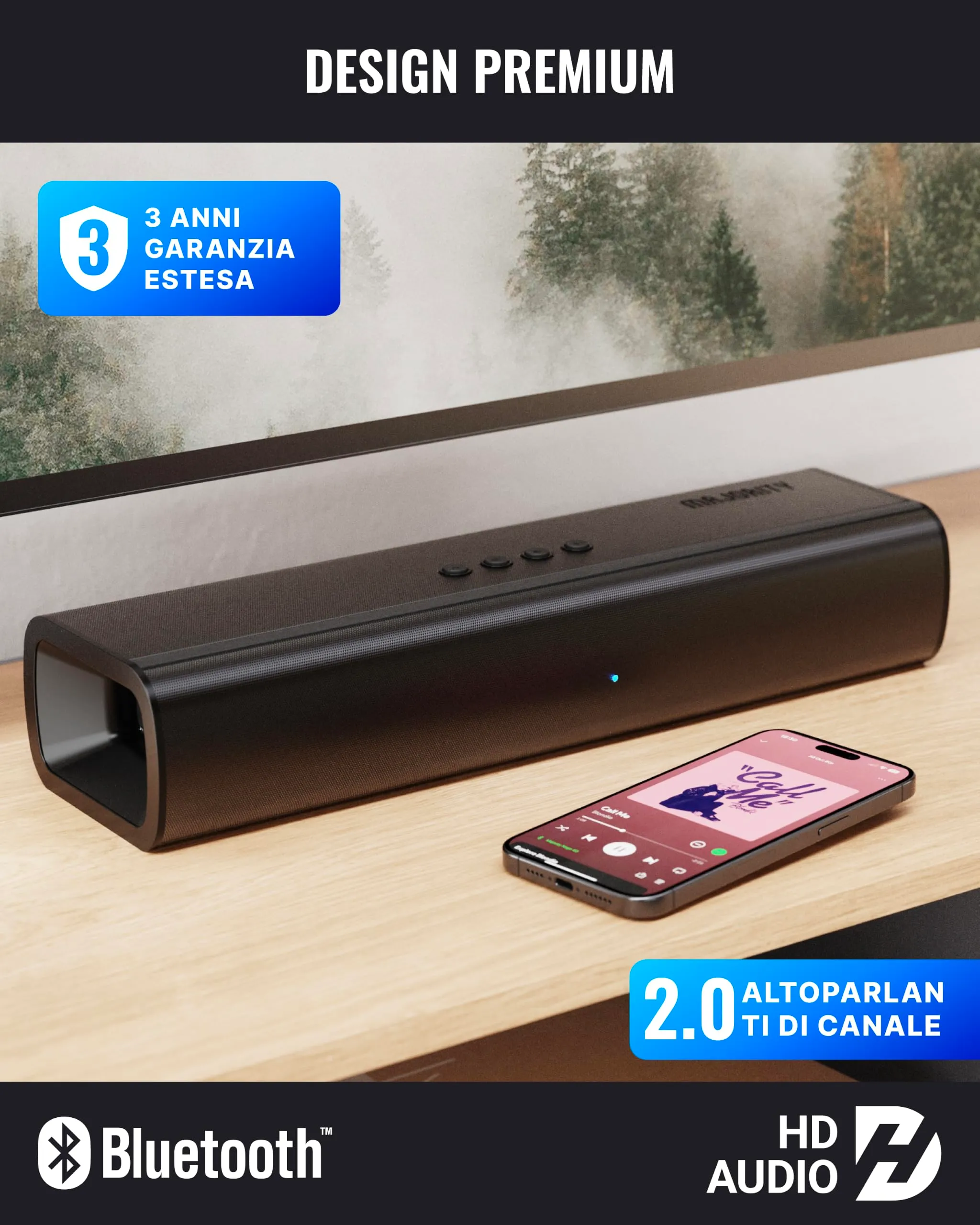 Majority Naga 40 80W Soundbar with Bluetooth and HDMI ARC - immagine 3