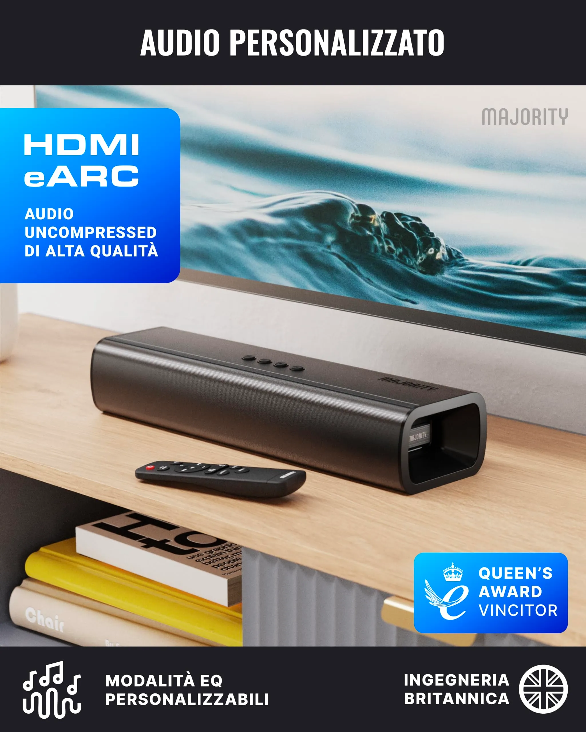 Majority Naga 40 80W Soundbar with Bluetooth and HDMI ARC - immagine 4