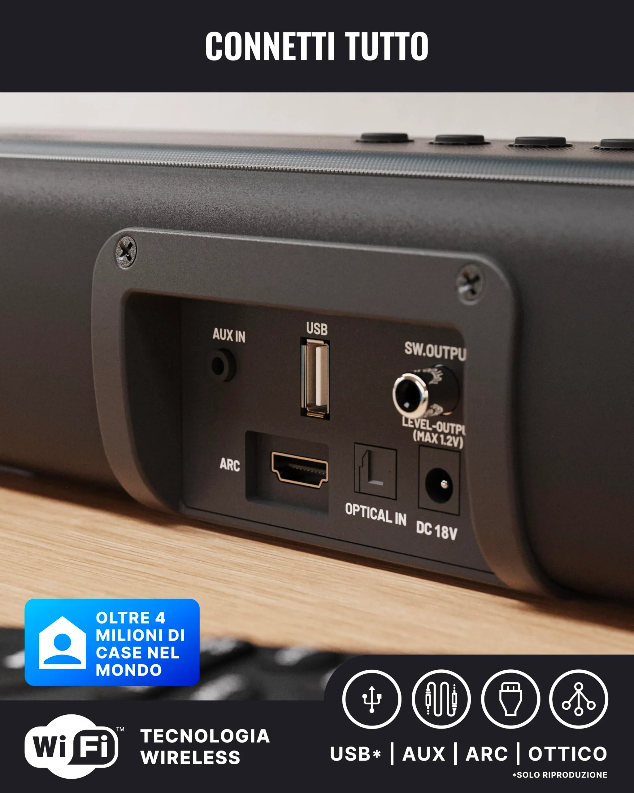 Majority Naga 40 80W Soundbar with Bluetooth and HDMI ARC - immagine 5
