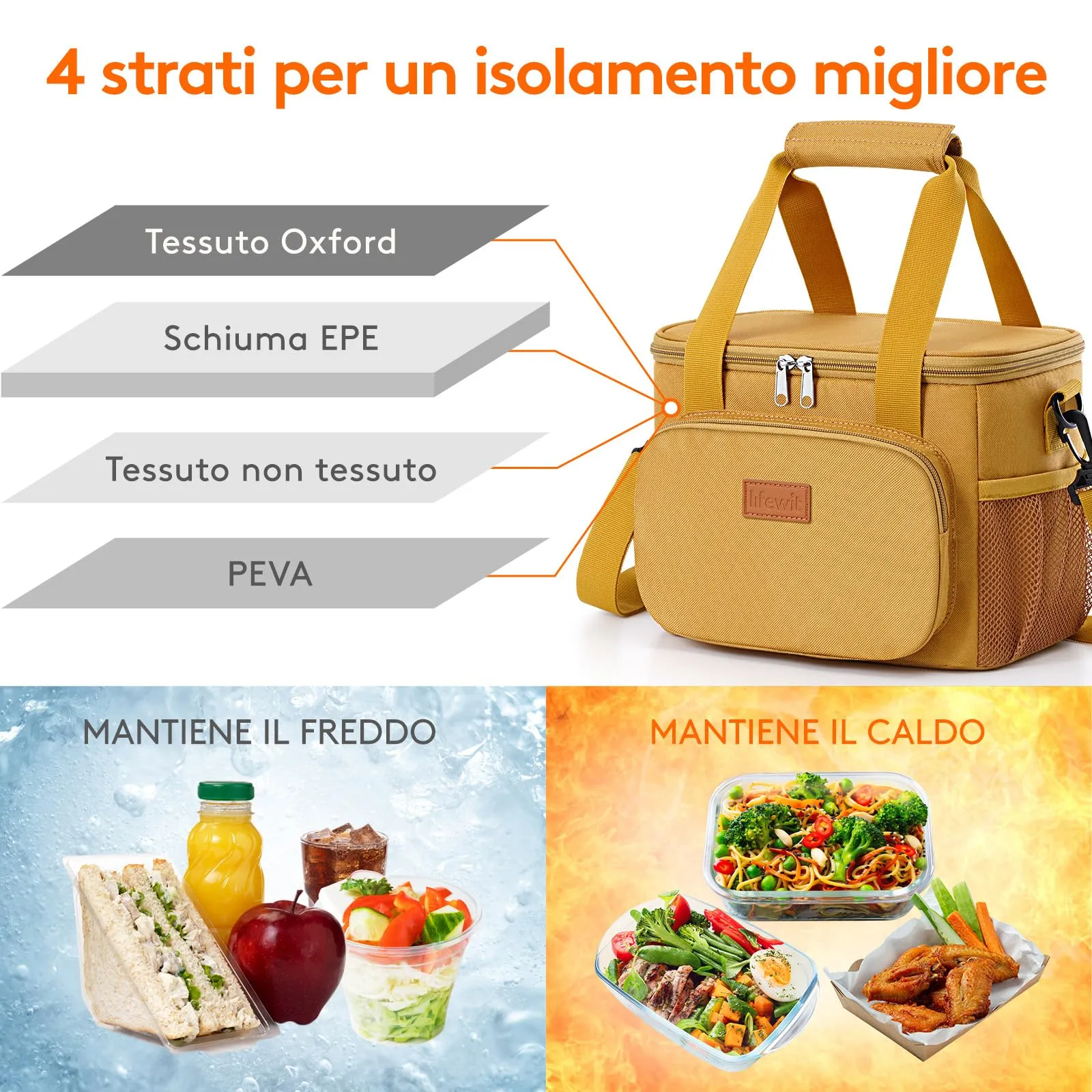 Lifewit Borsa Termica Porta Pranzo 9L - immagine 2