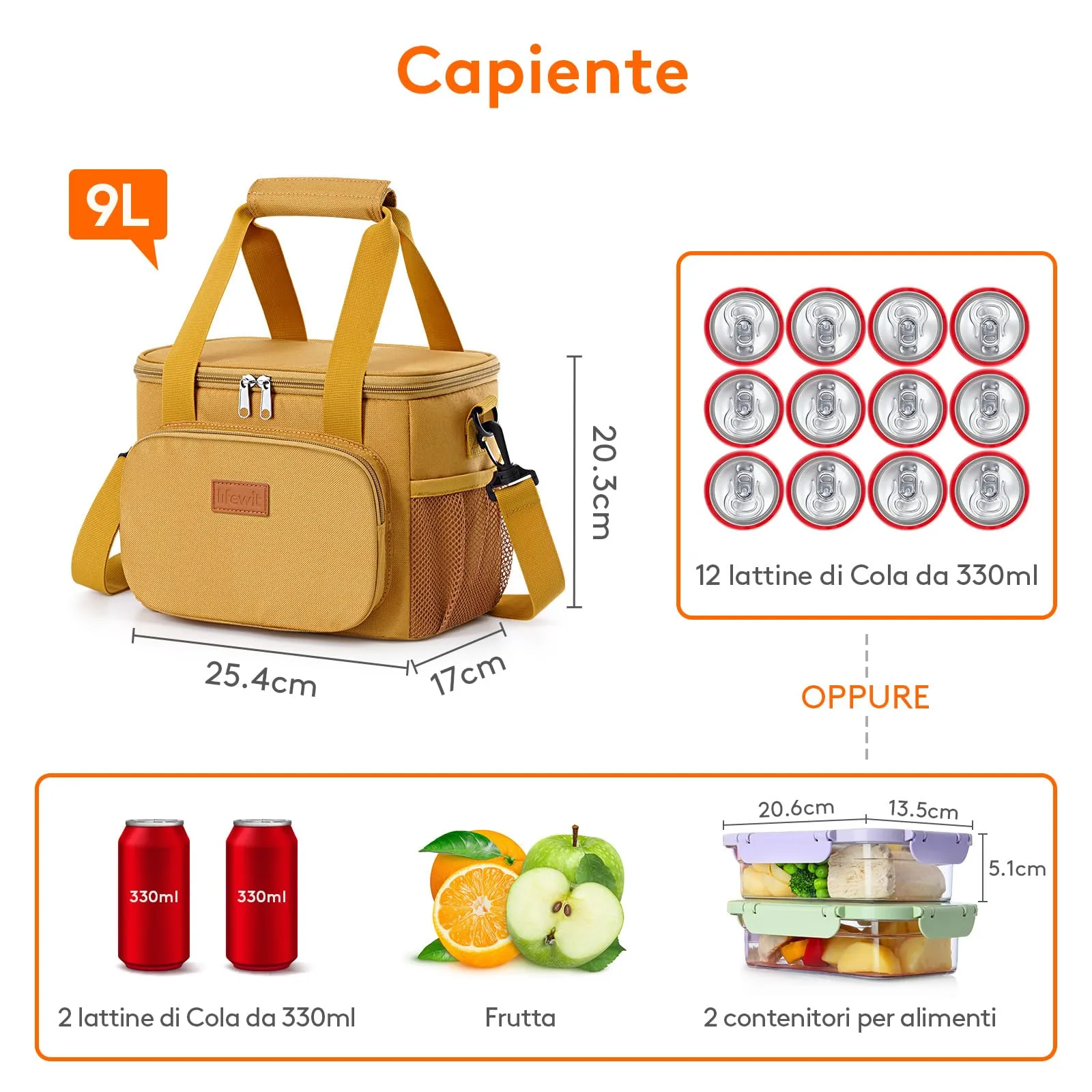 Lifewit Borsa Termica Porta Pranzo 9L - immagine 4