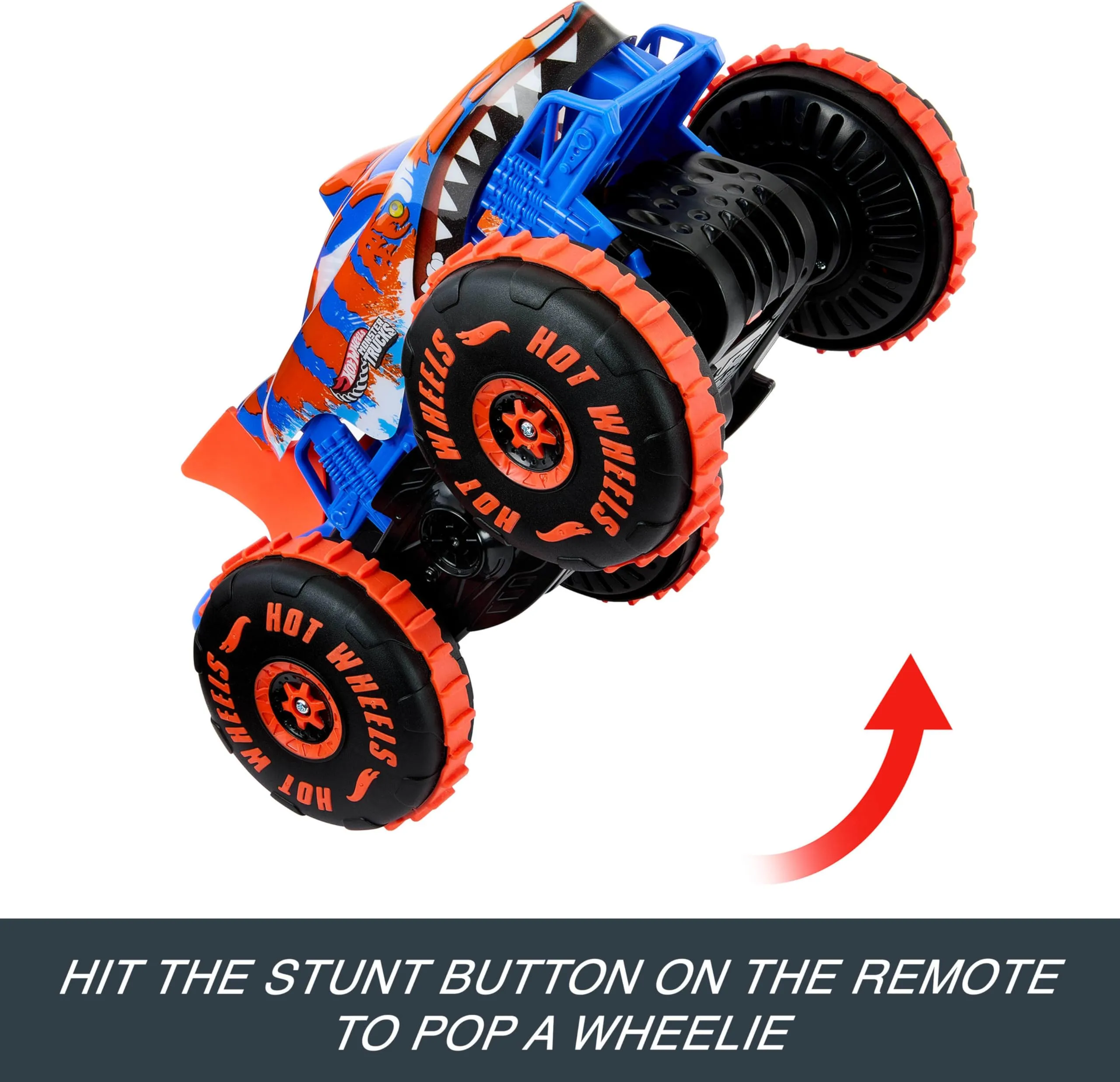 Hot Wheels Monster Trucks Tiger Shark Super Scalatore RC Vehicle - immagine 3