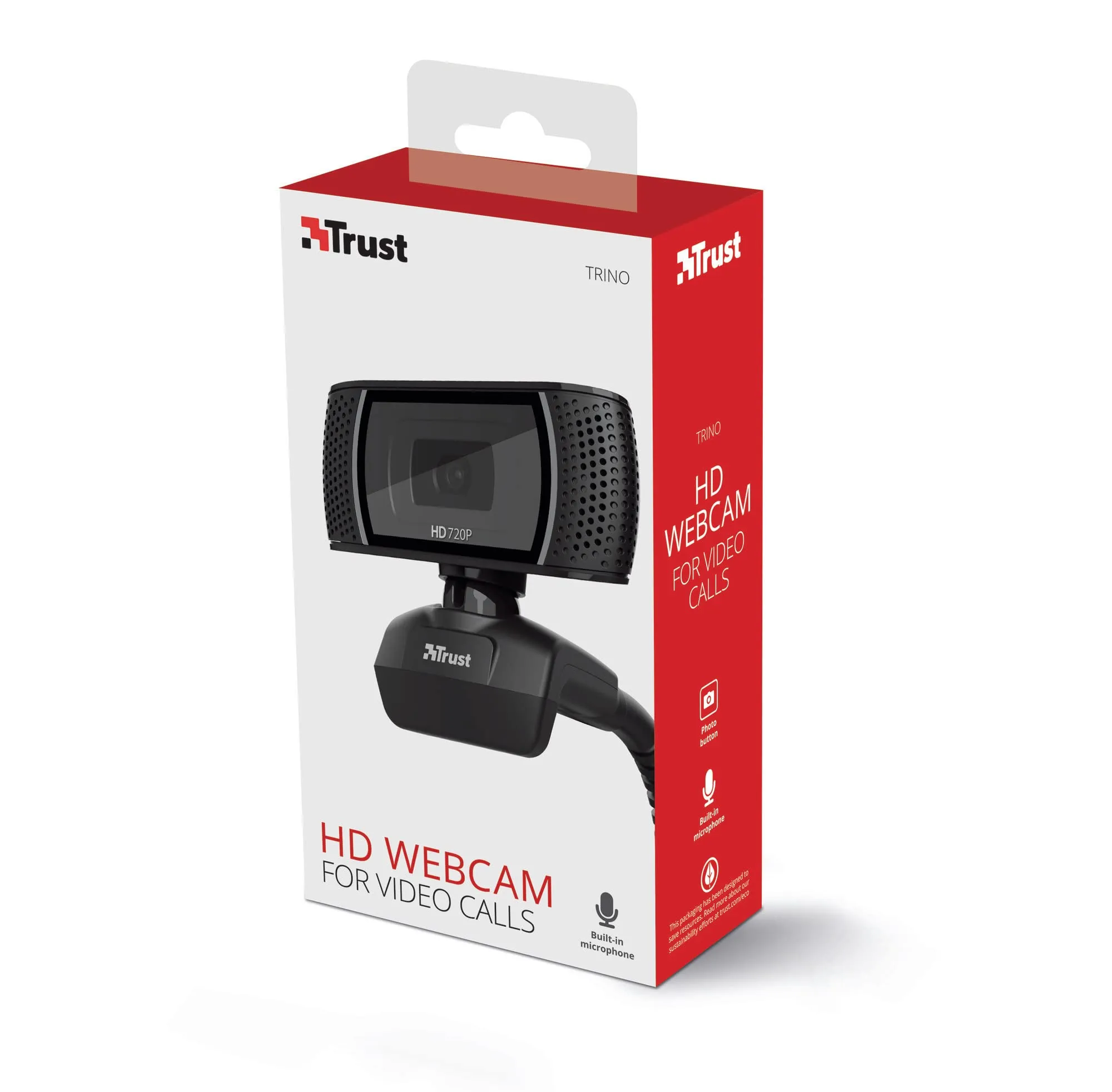 Trust Trino Webcam HD con Microfono Incorporato, 1280 x 720, USB 2.0 - Nero - immagine 10