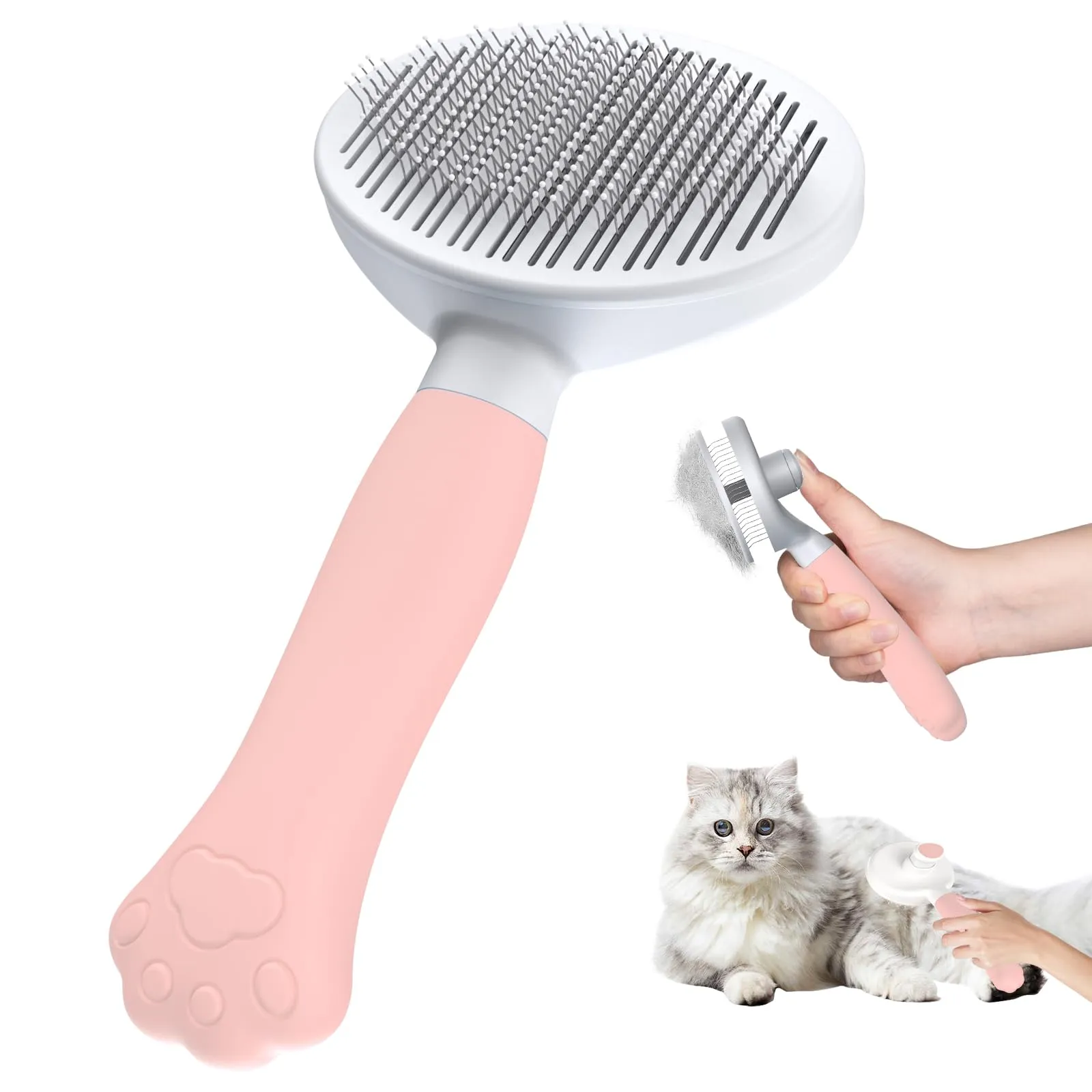Zivacate Brosse pour Chat et Chien, Outil de Toilettage pour Poils Courts et Longs, Rose Clair - immagine 1